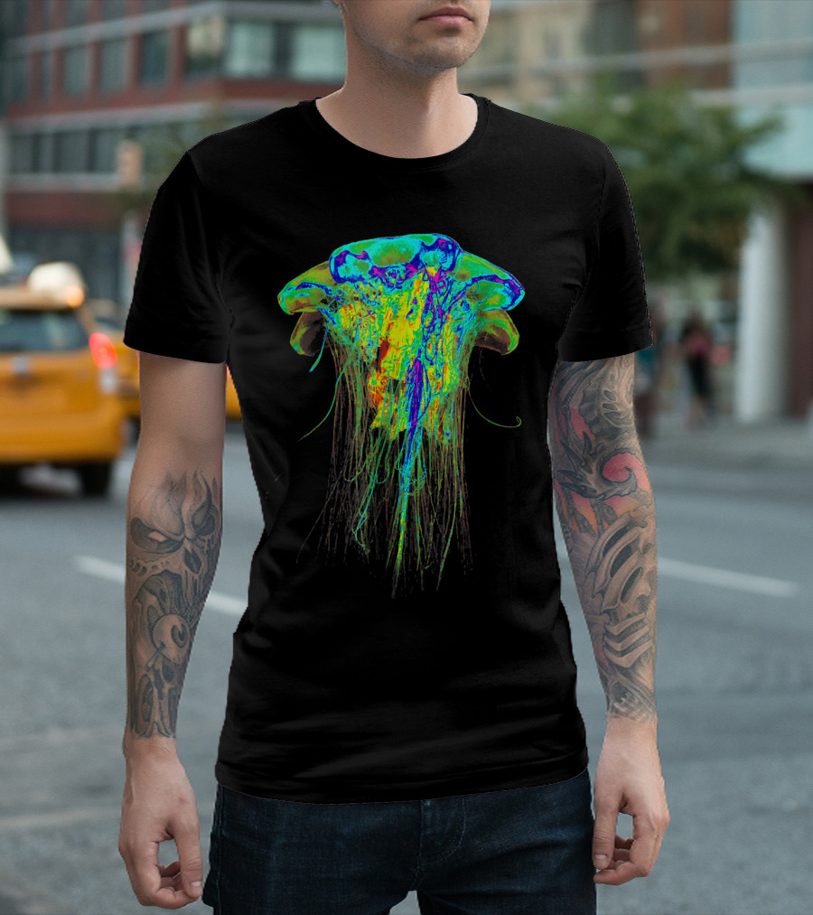 EDM Rave Festival Trippy Atomic Colorful Psychedelic Jellyfish T-Shirt