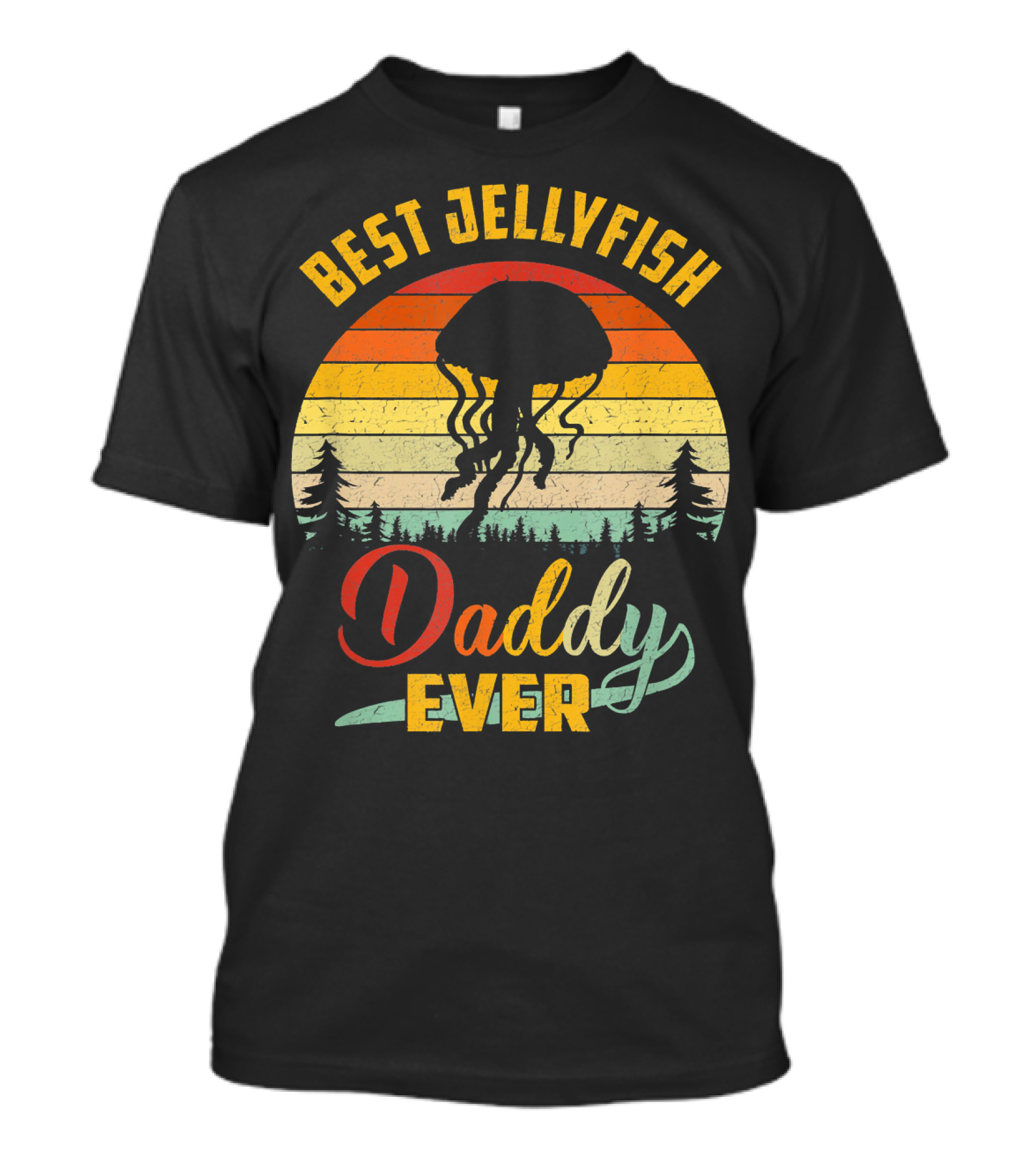 Best Jellyfish Daddy Ever Retro Vin T-Shirt