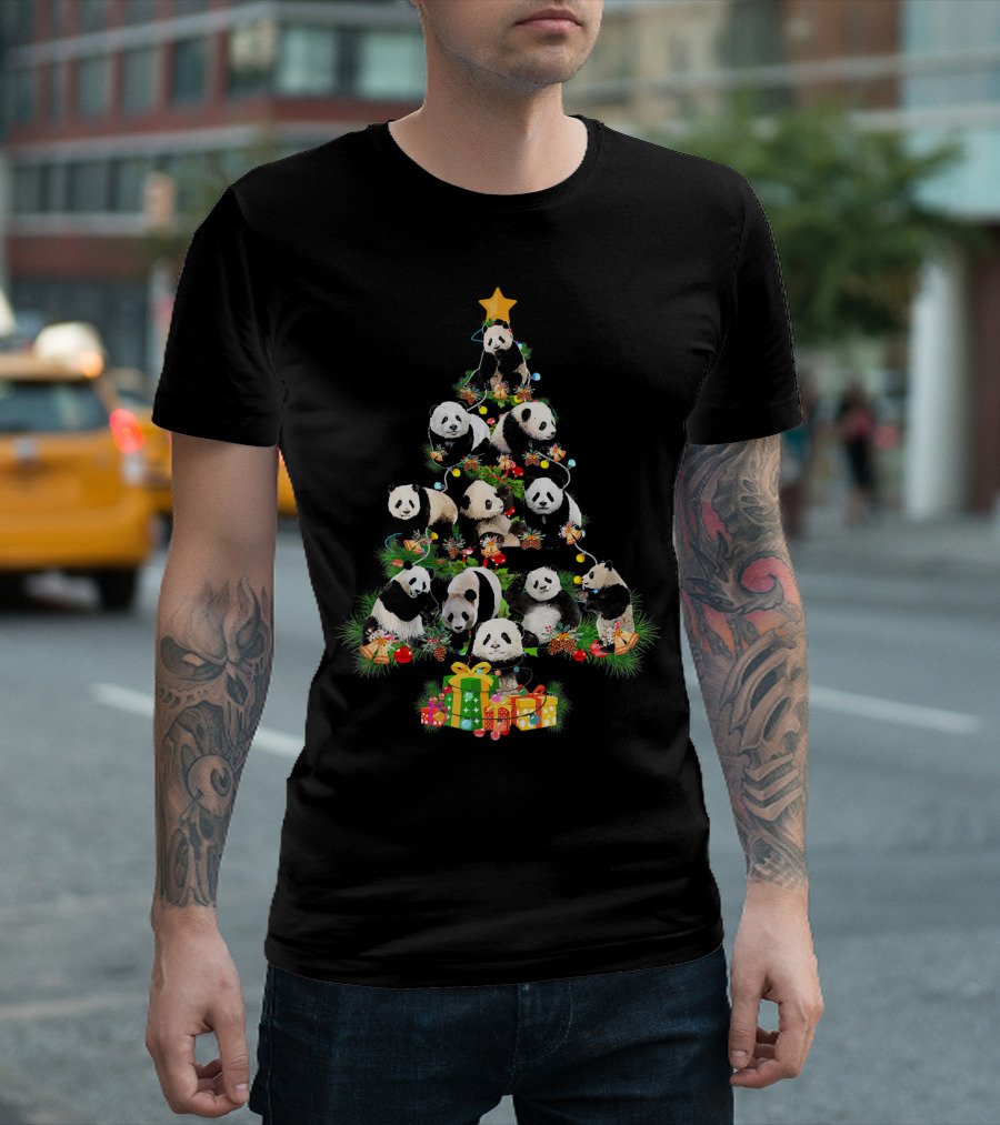 Funny Panda Christmas Tree Holiday Gifts Panda Lover T-Shirt