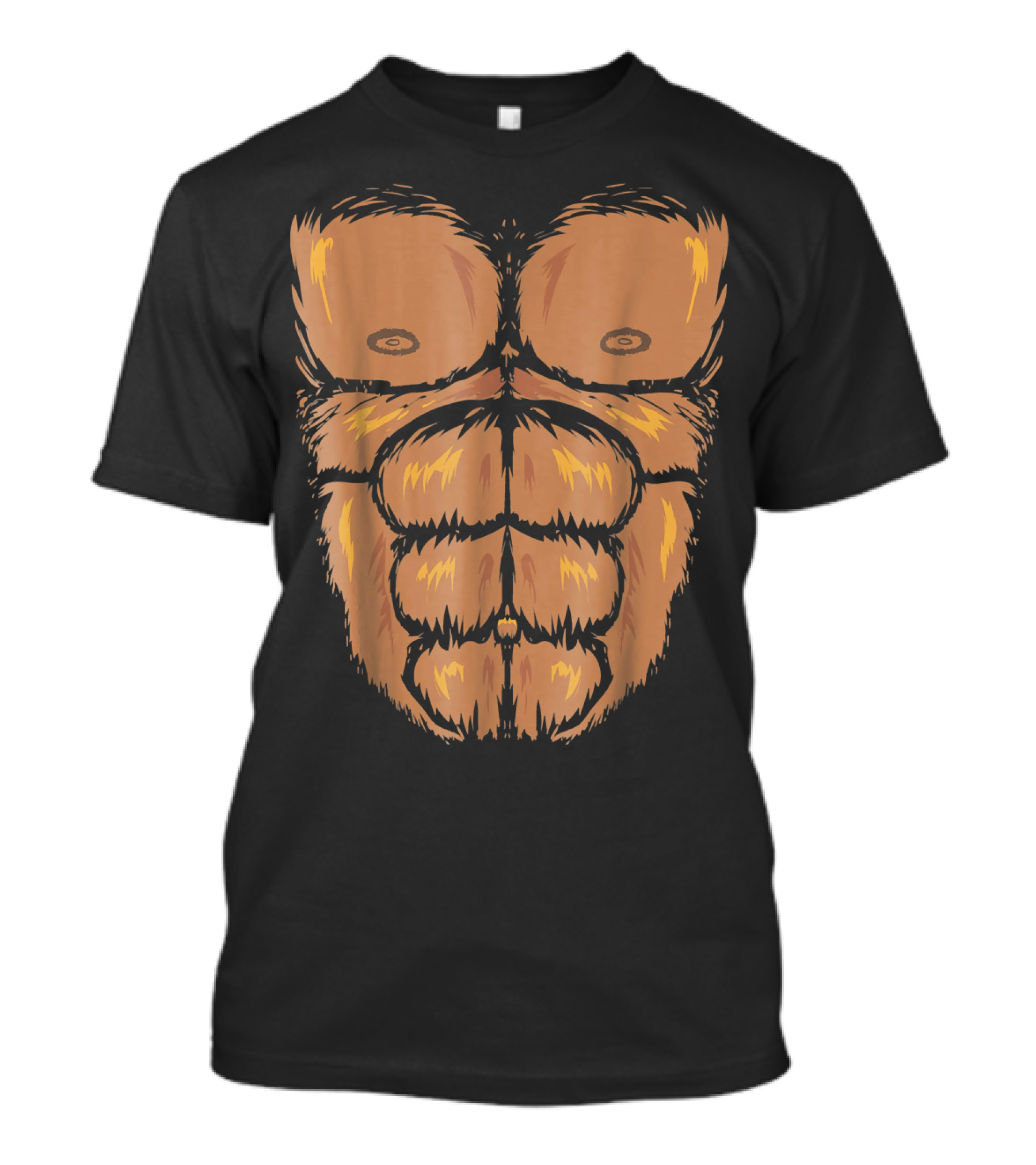 Gorilla Bigfoot Sasquatch Abs Humor T-Shirt