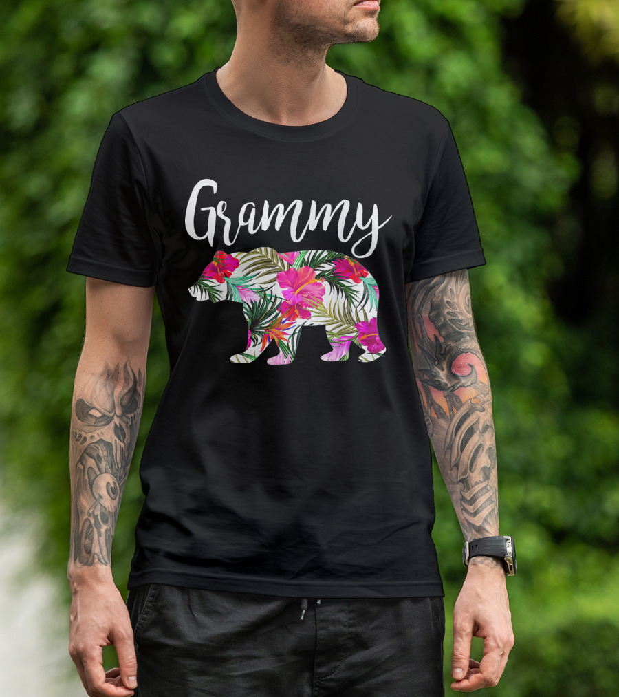 Grammy Floral Bear Mother T-Shirt