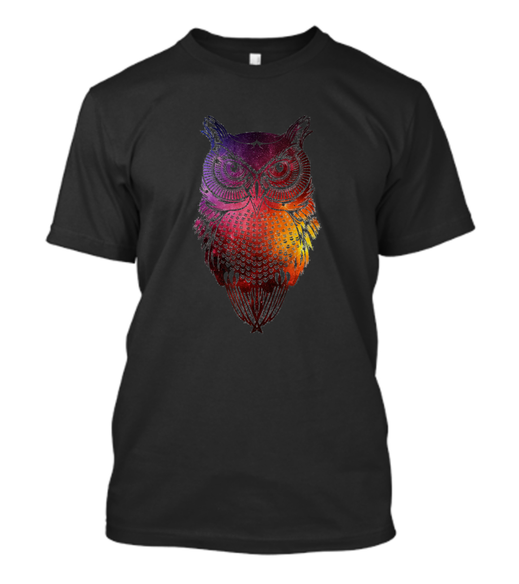 Galaxy Night Owl Cosmic Spectrum Owl T-Shirt