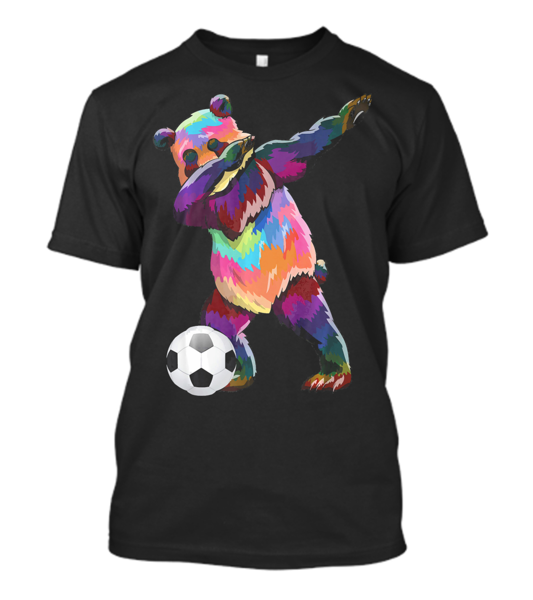 Rainbow Dabbing Soccer Panda T-Shirt