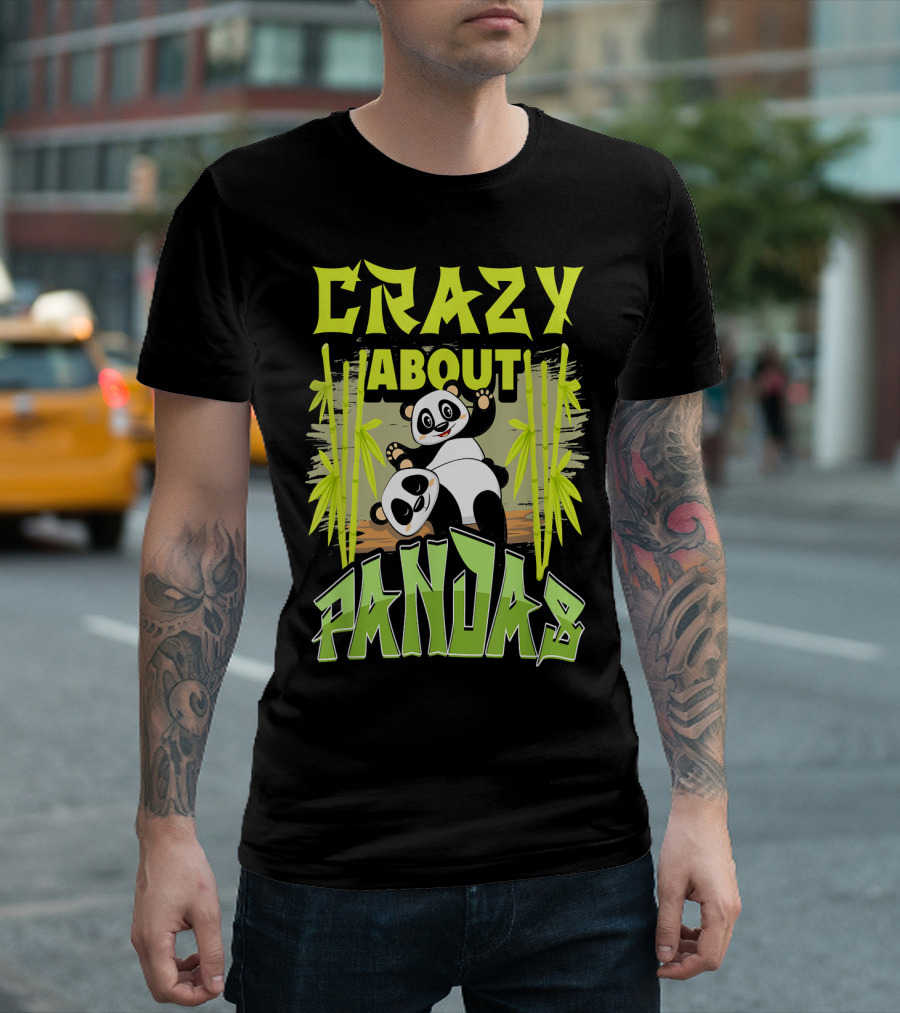 Crazy About Pandas Playful Bamboo Fun T-Shirt