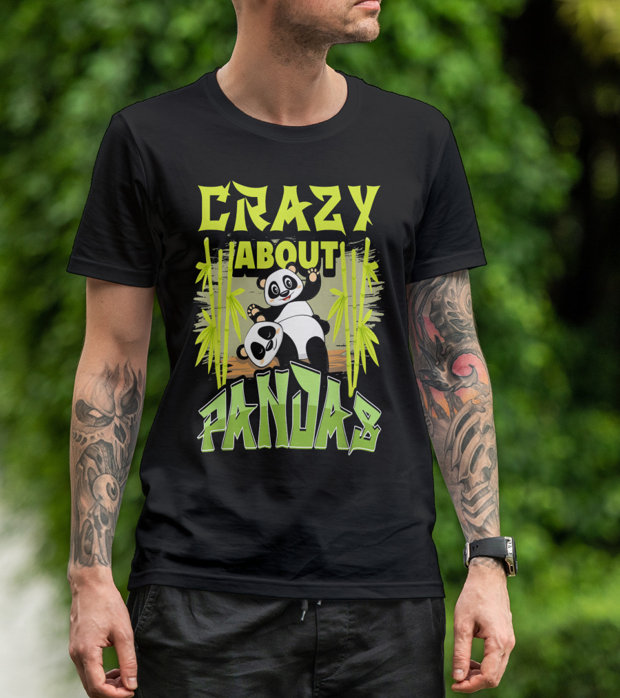 Crazy About Pandas Playful Bamboo Fun T-Shirt