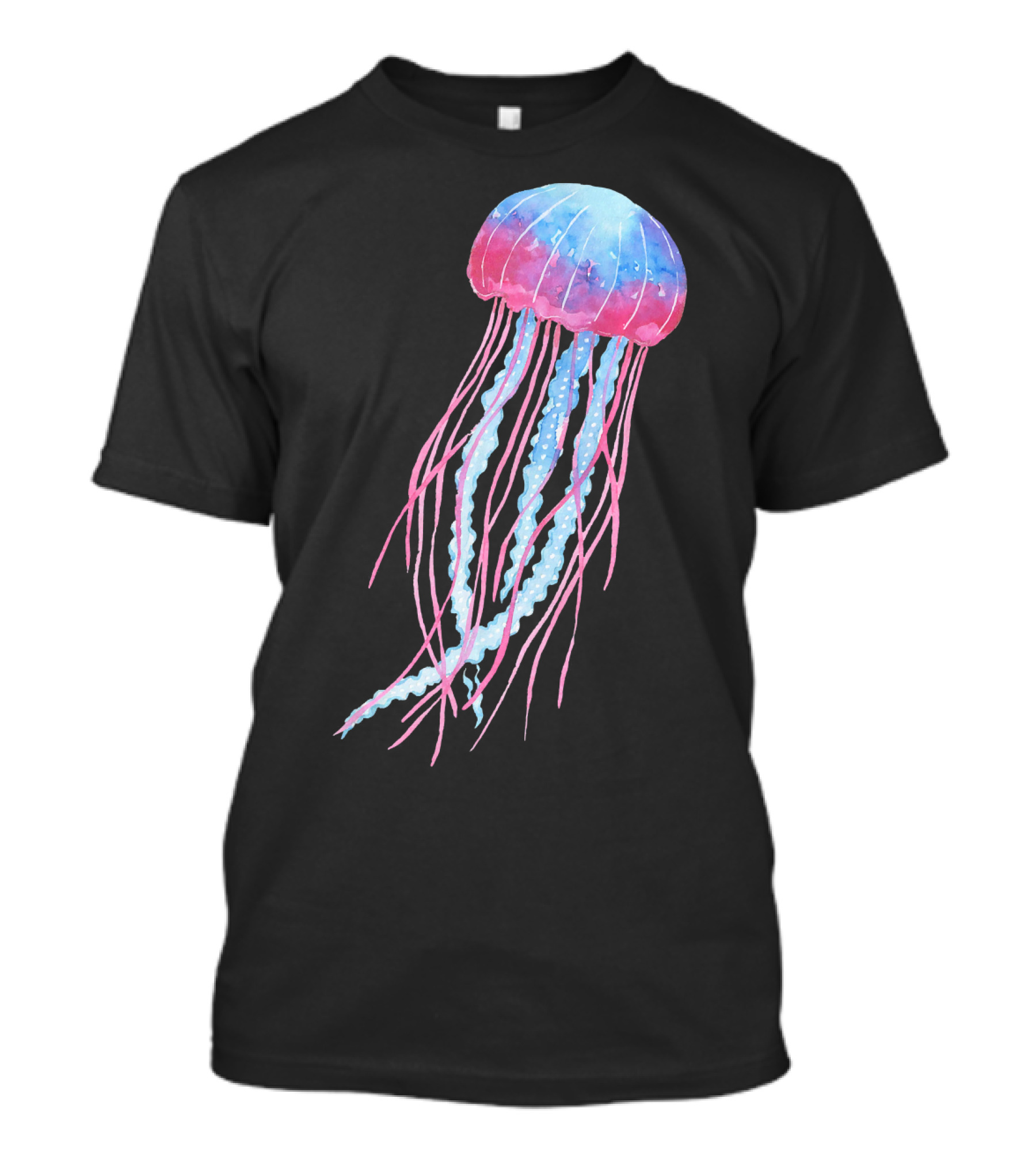 Ethereal Jellyfish Watercolor Trippy Gradient Ocean Colors T-Shirt
