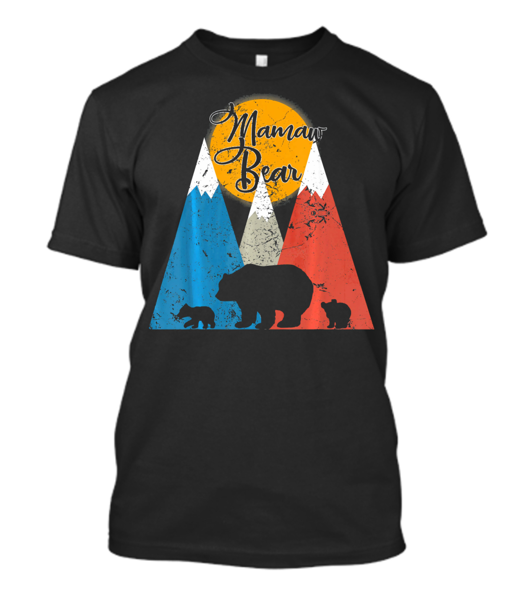 Mamaw Bear Two Cubs Mountain Sun T-Shirt