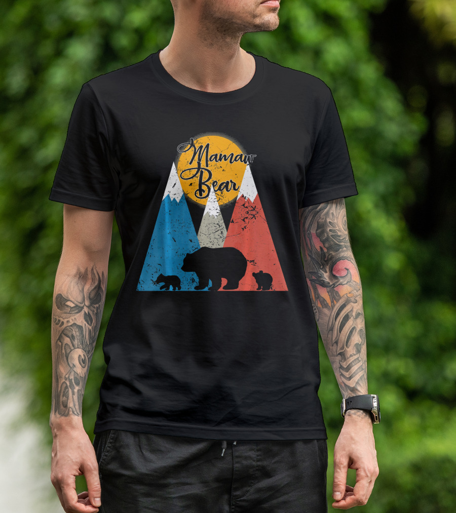 Mamaw Bear Two Cubs Mountain Sun T-Shirt