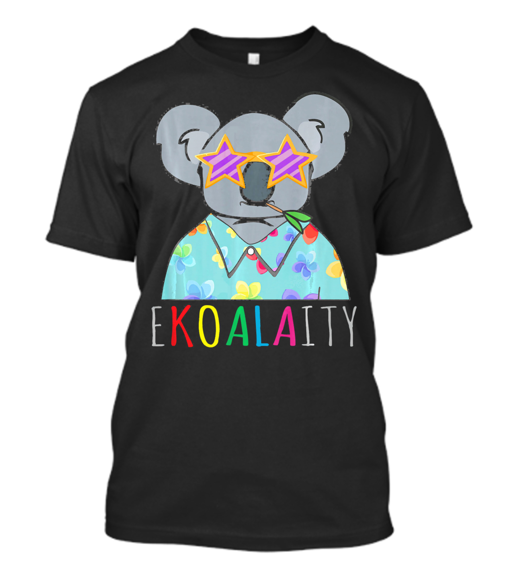 EKOALAITY Koala For Equality Rainbow Flair Tropical T-Shirt