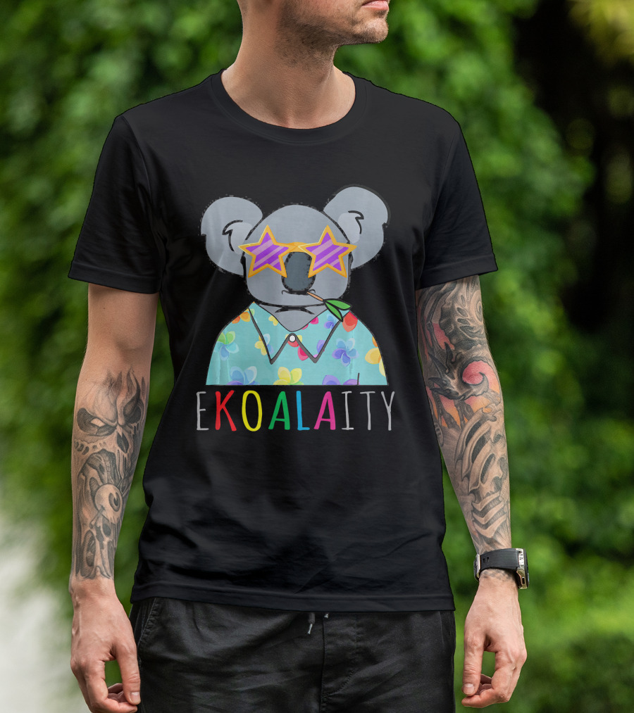EKOALAITY Koala For Equality Rainbow Flair Tropical T-Shirt