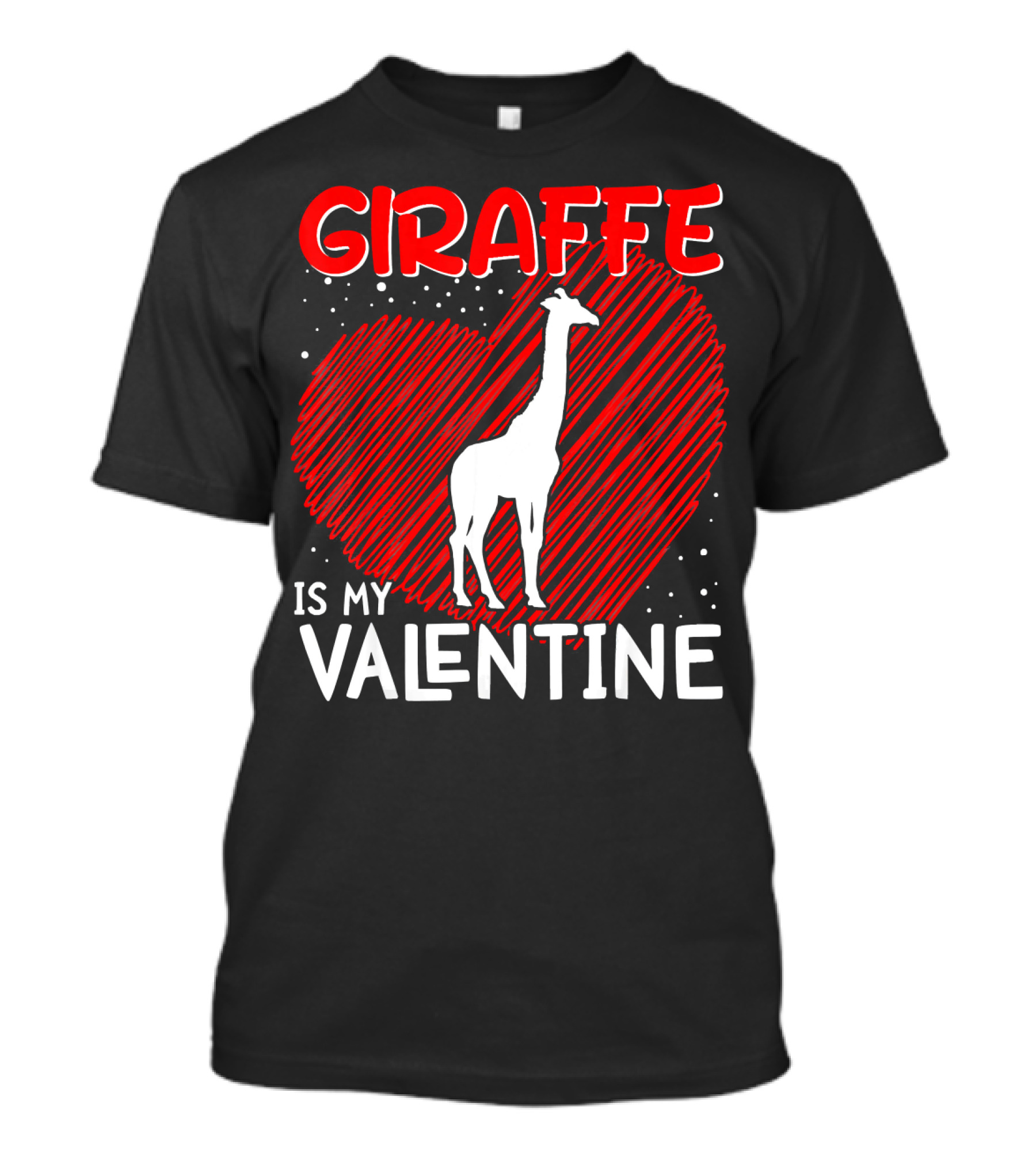 Giraffe Is My Valentine Animal Love Heart T-Shirt