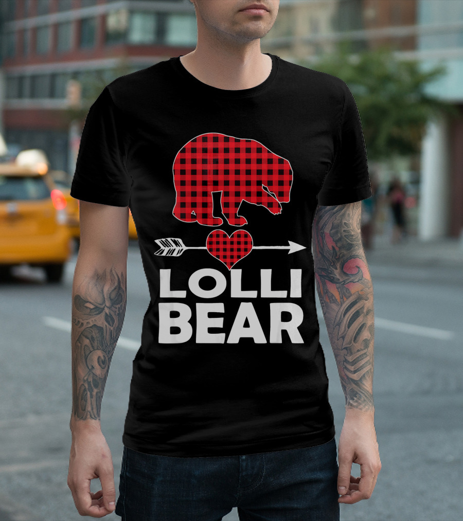 Red Plaid Lolli Bear Heart Arrow Buffalo Match T-Shirt