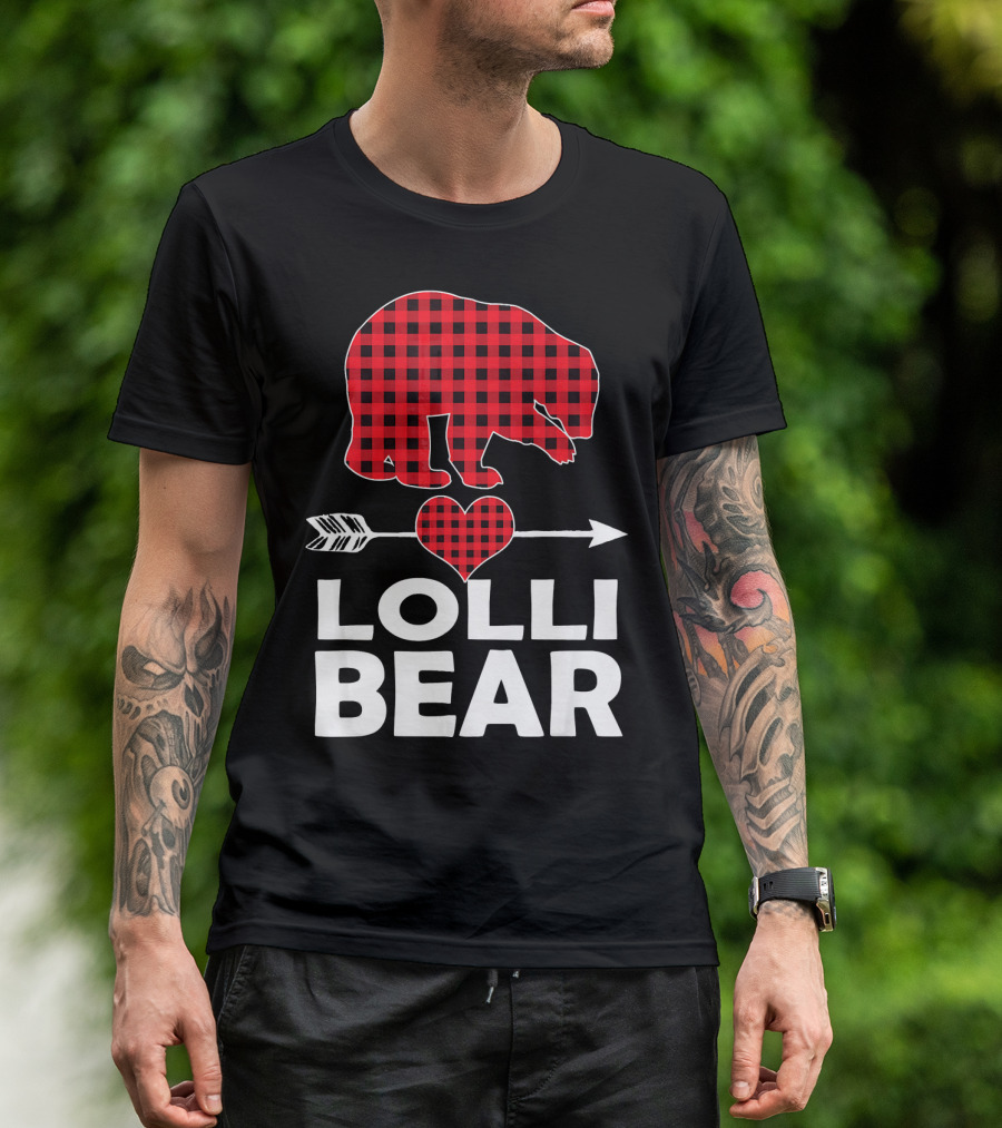 Red Plaid Lolli Bear Heart Arrow Buffalo Match T-Shirt