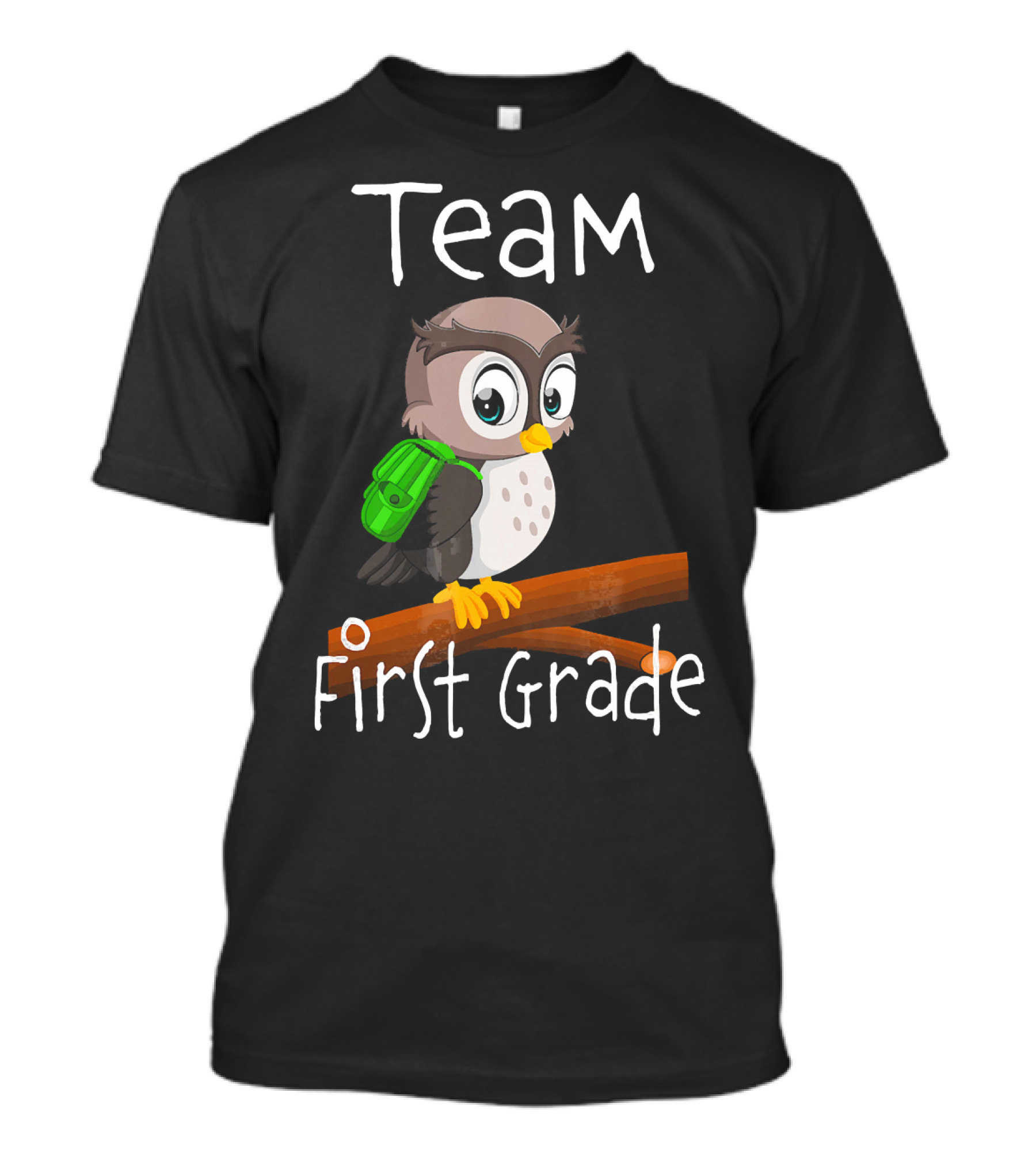 Team First Grade Owl With Backpack On Branch T-Shirt