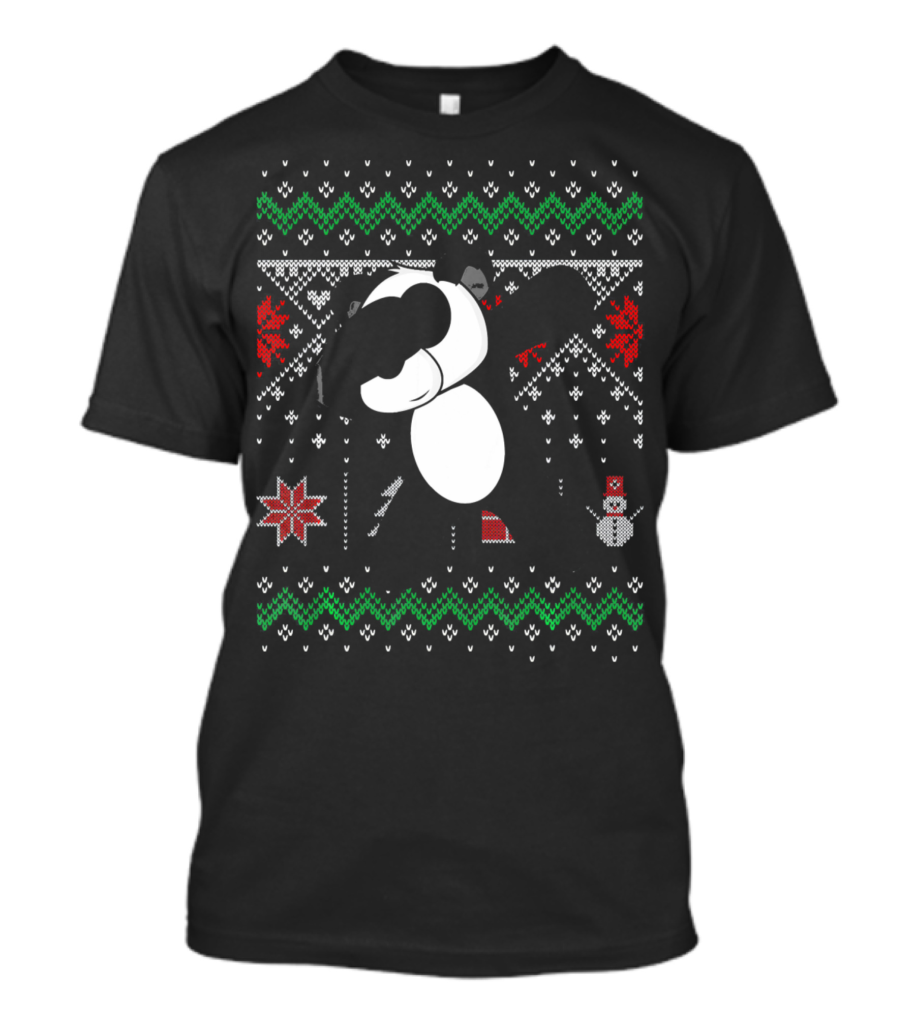 Funny Panda Dabbing Ugly Christmas T-Shirt