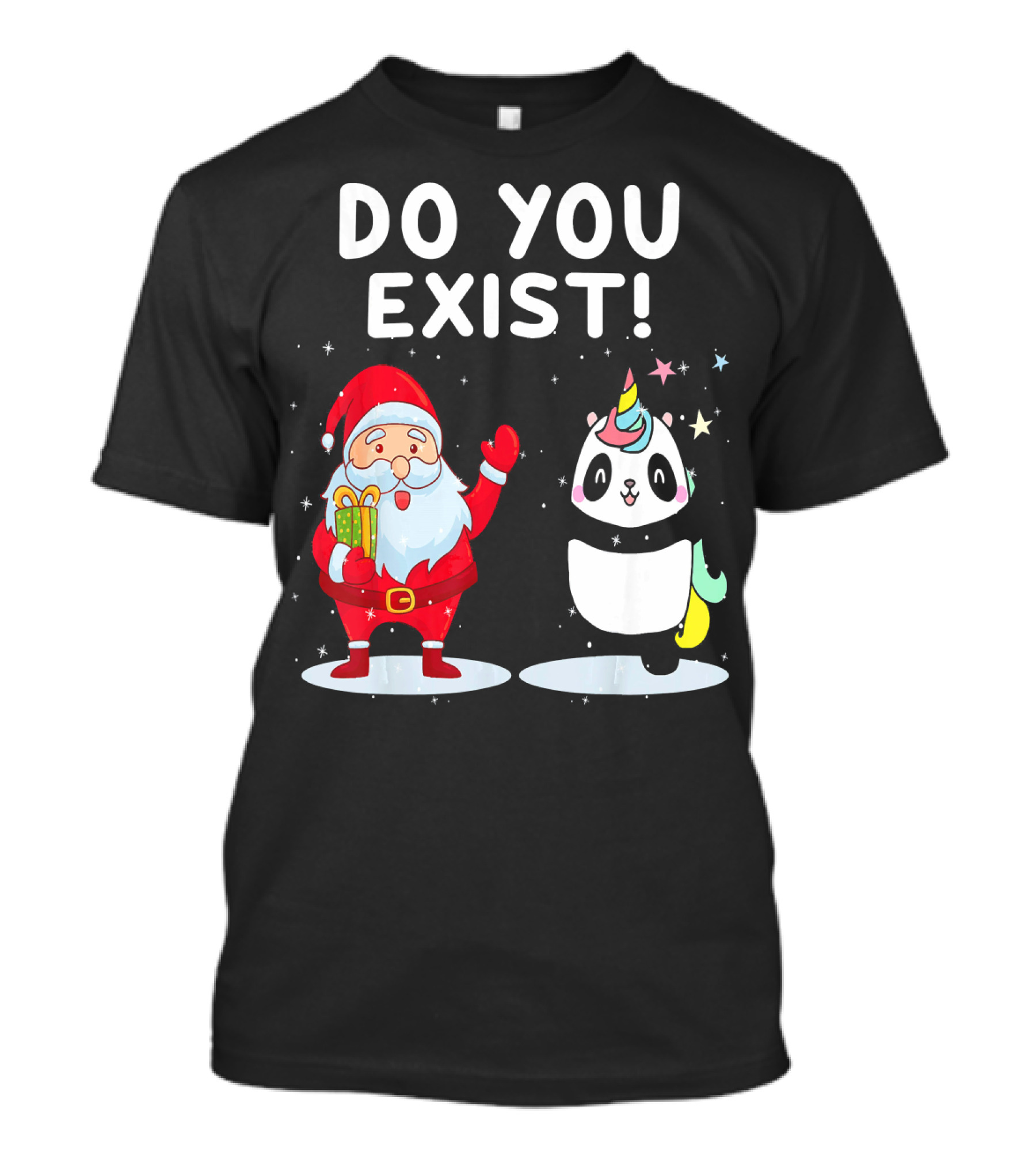 Santa Panda Unicorn Do You Exist T-Shirt