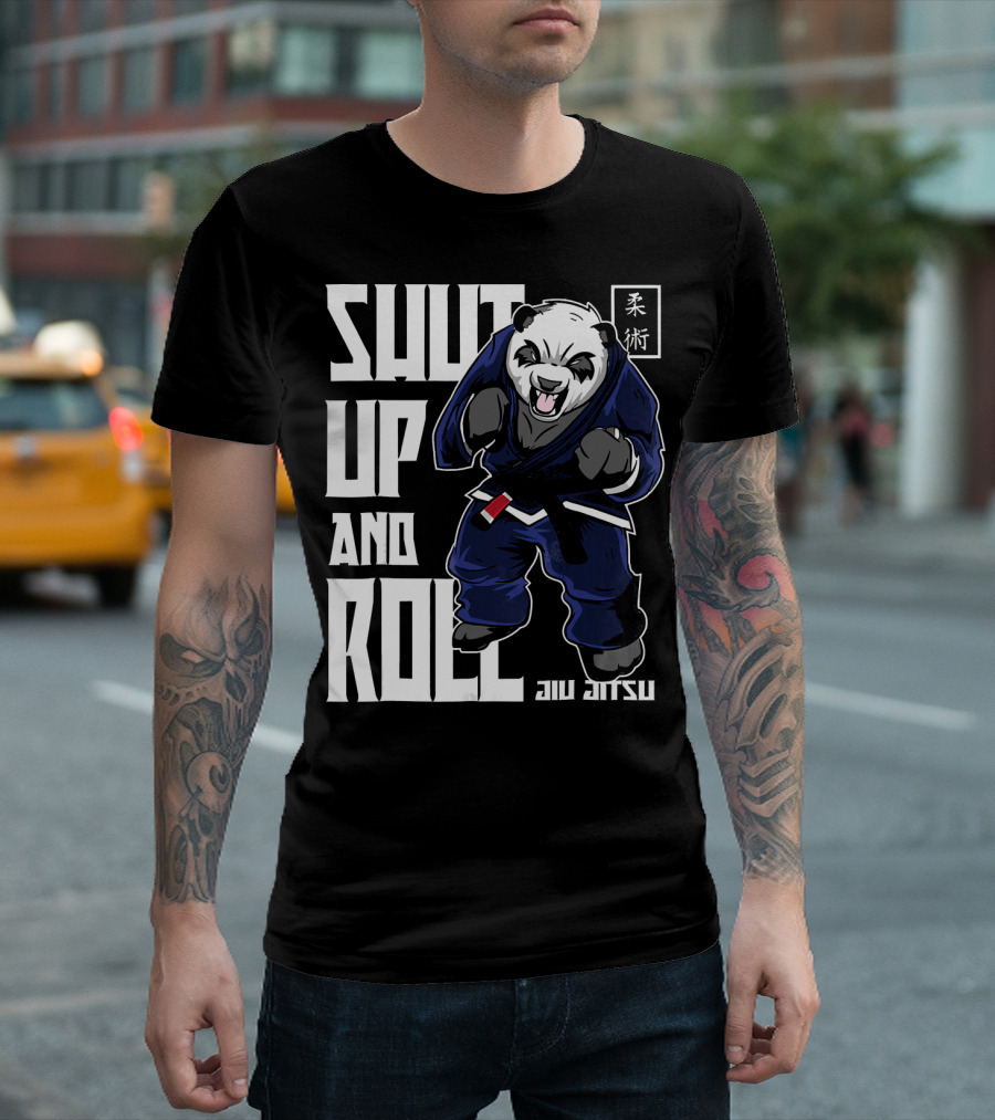 Shut Up And Roll Panda Jiu Jitsu柔術BJJ Brazilian Jiu Jitsu T-Shirt