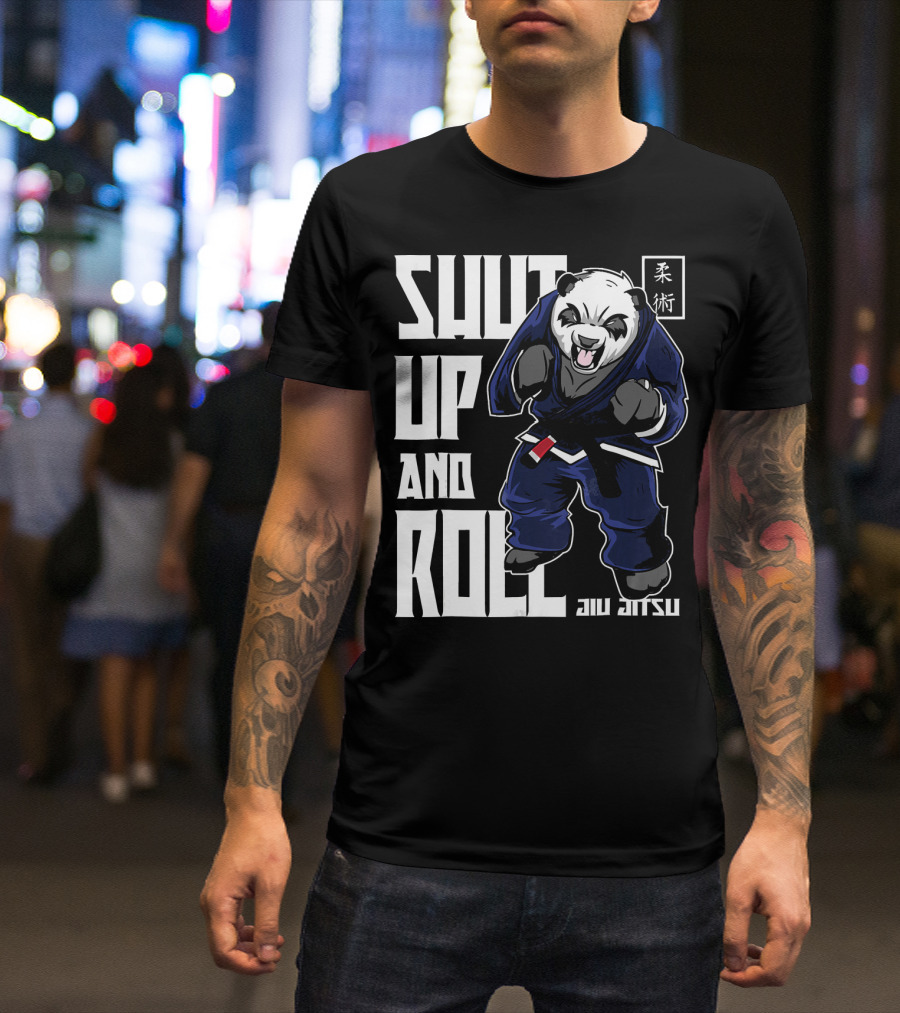 Shut Up And Roll Panda Jiu Jitsu柔術BJJ Brazilian Jiu Jitsu T-Shirt