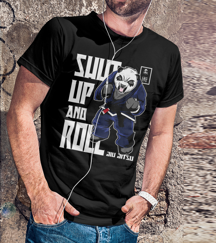 Shut Up And Roll Panda Jiu Jitsu柔術BJJ Brazilian Jiu Jitsu T-Shirt
