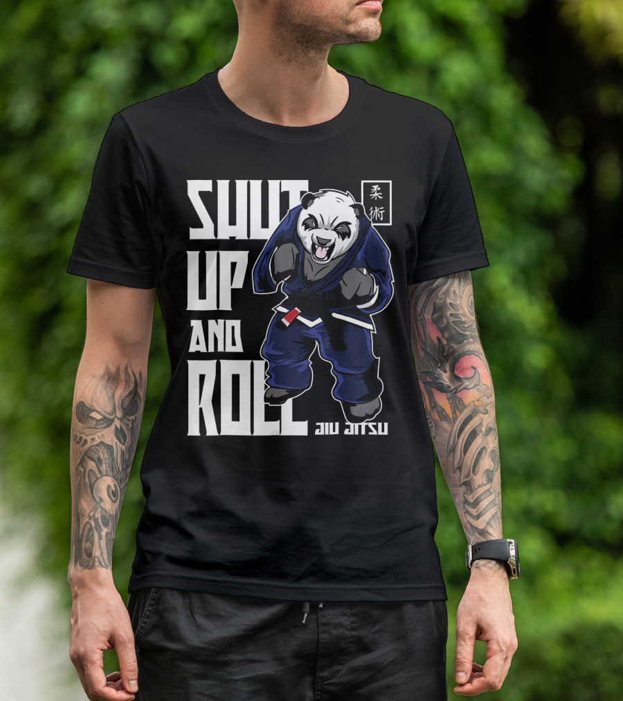 Shut Up And Roll Panda Jiu Jitsu柔術BJJ Brazilian Jiu Jitsu T-Shirt