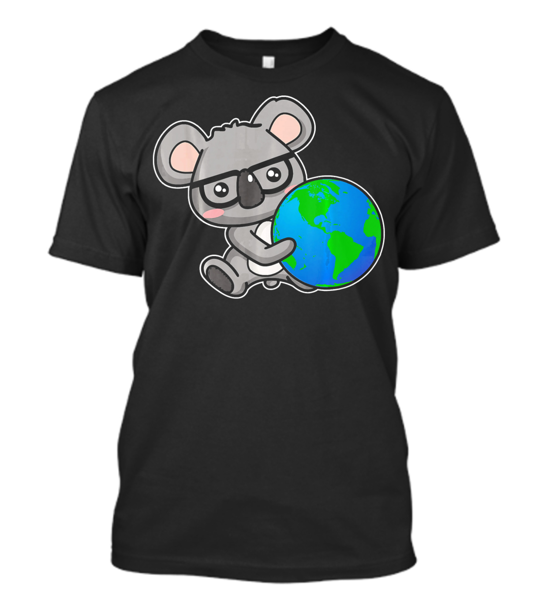 Koala Bear Hugging Earth Day Globe T-Shirt