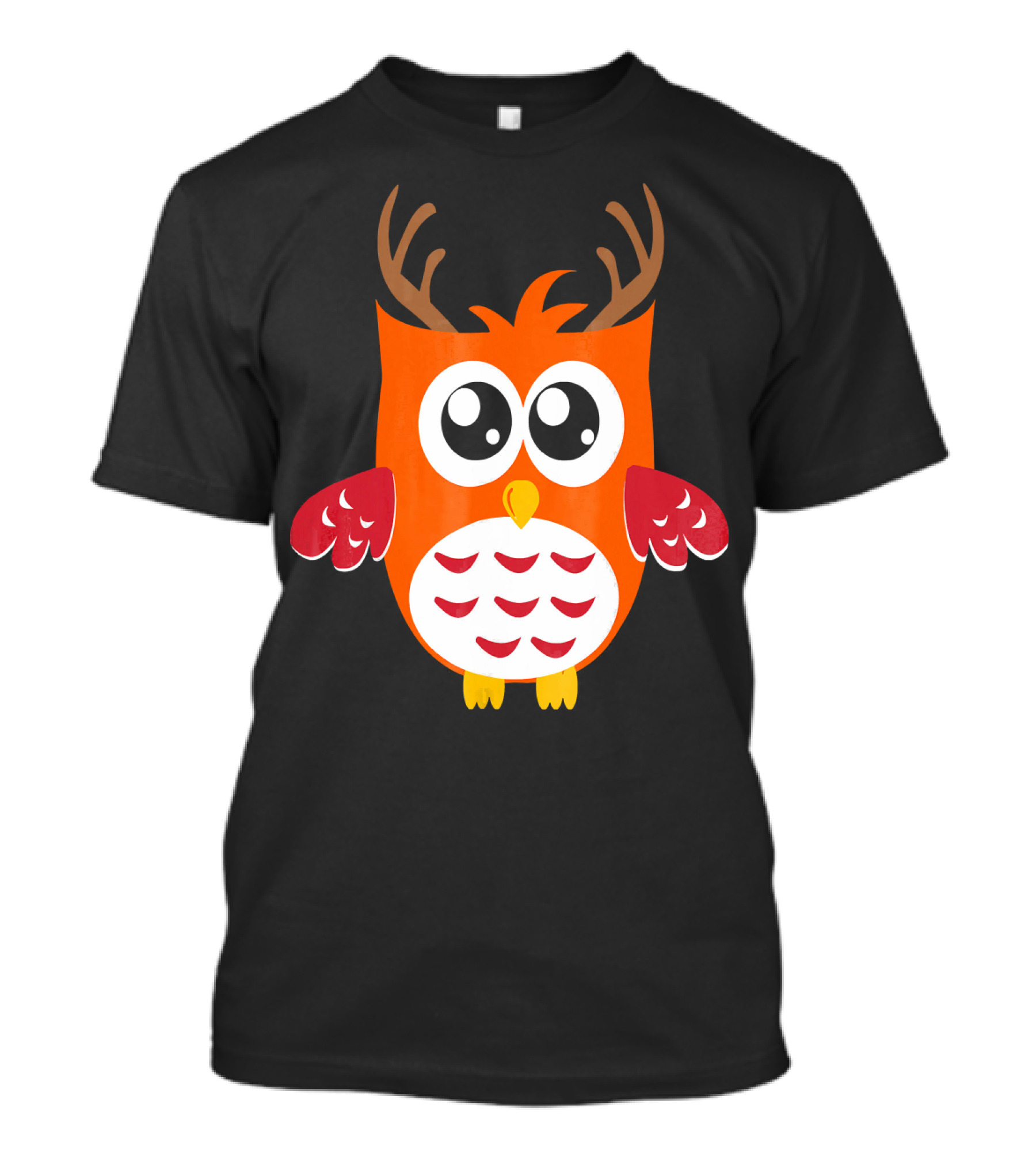 Funny Owl Reindeer Christmas Holiday Winter T-Shirt
