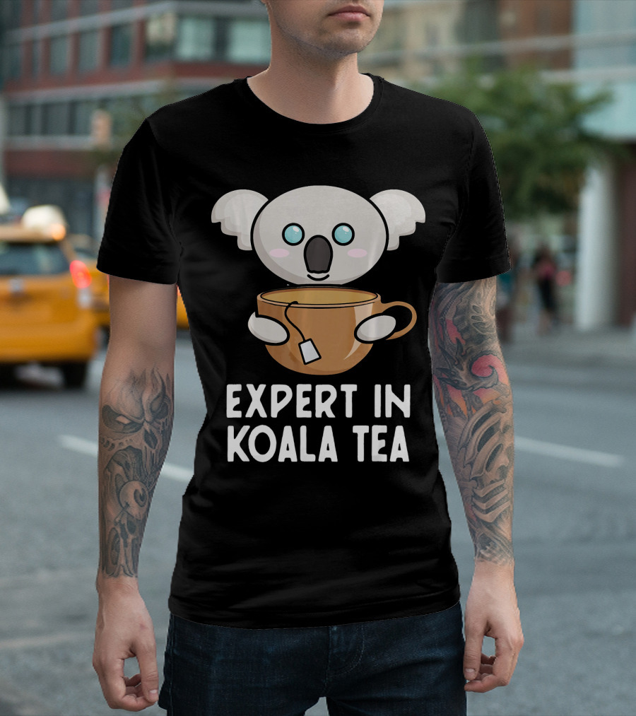 Expert in Koala Tea – Cute Koala Holding Tea Cup T-Shirt
