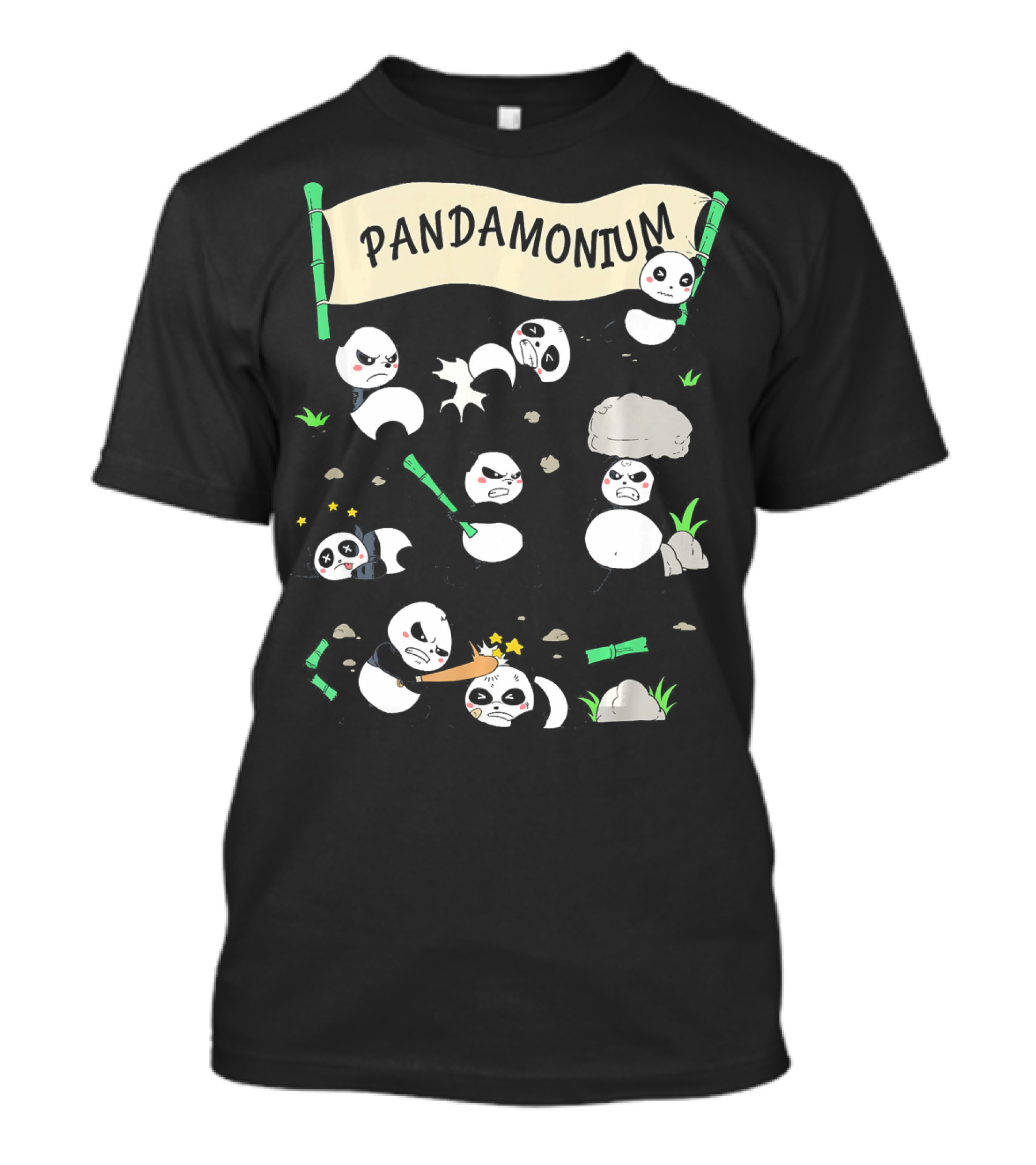 Pandamonium Funny Panda Fighting Chaos T-Shirt