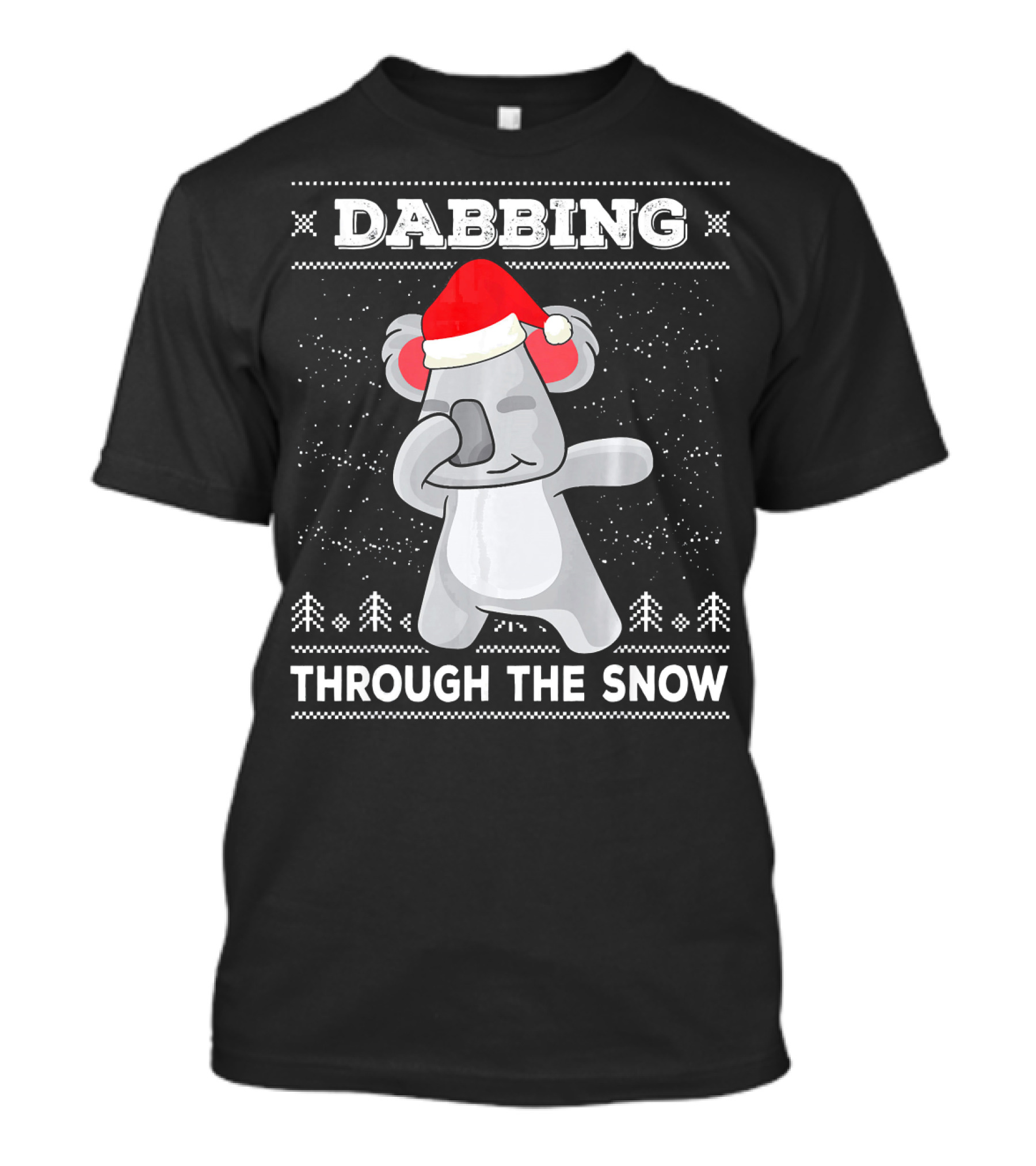 Dabbing Through The Snow Festive Koala Bear Santa Hat T-Shirt