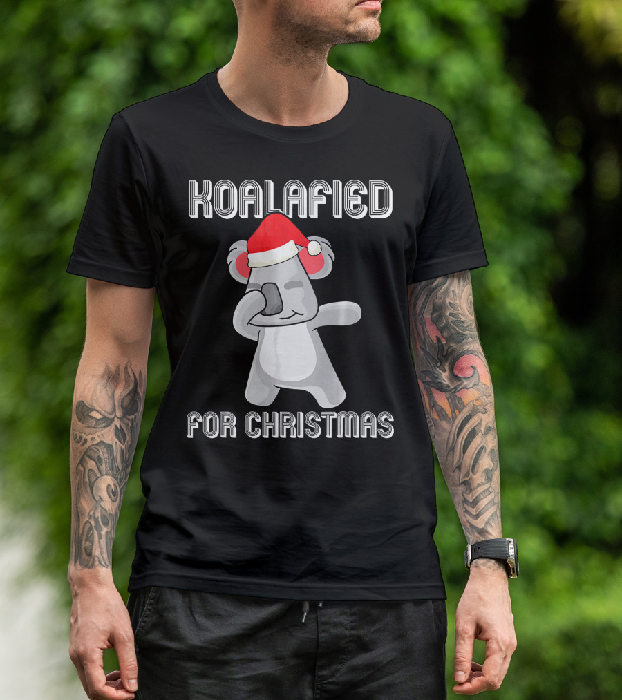 Koalafied For Christmas Dabbing Koala Bear Santa T-Shirt