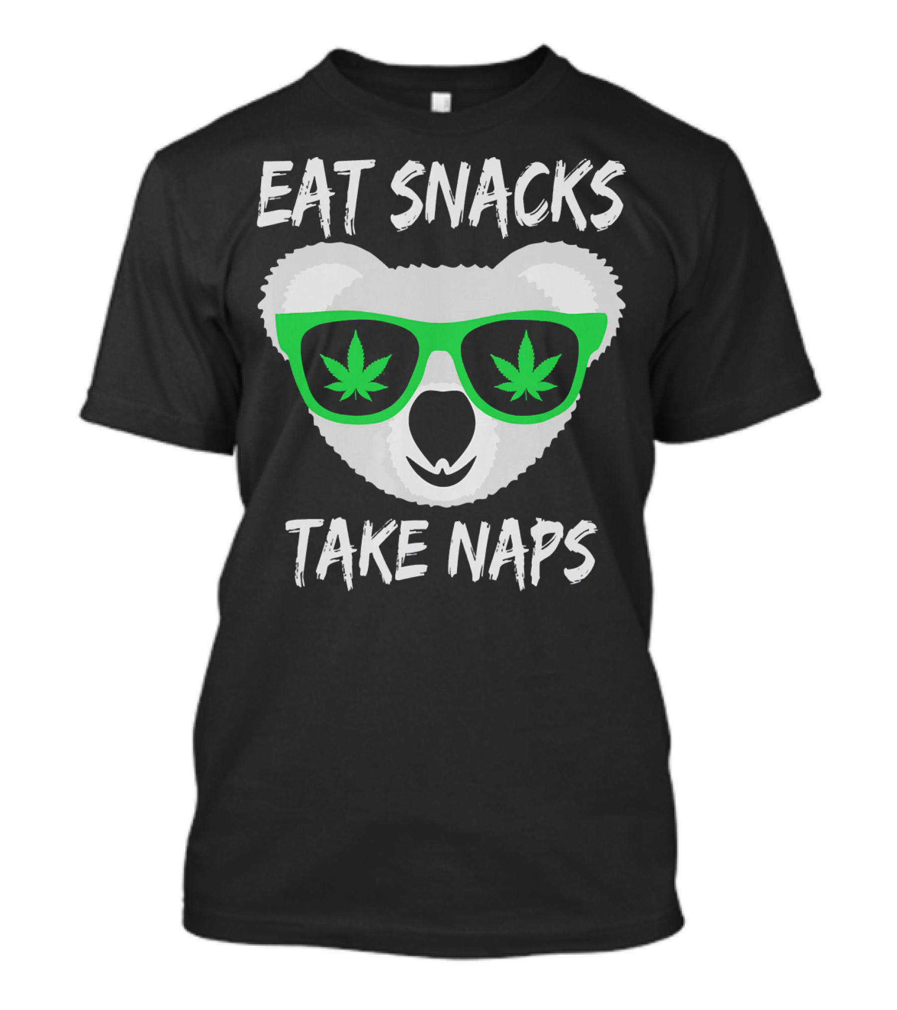 Eat Snacks Take Naps 420 Smoking Koala Weed Sunglasses T-Shirt