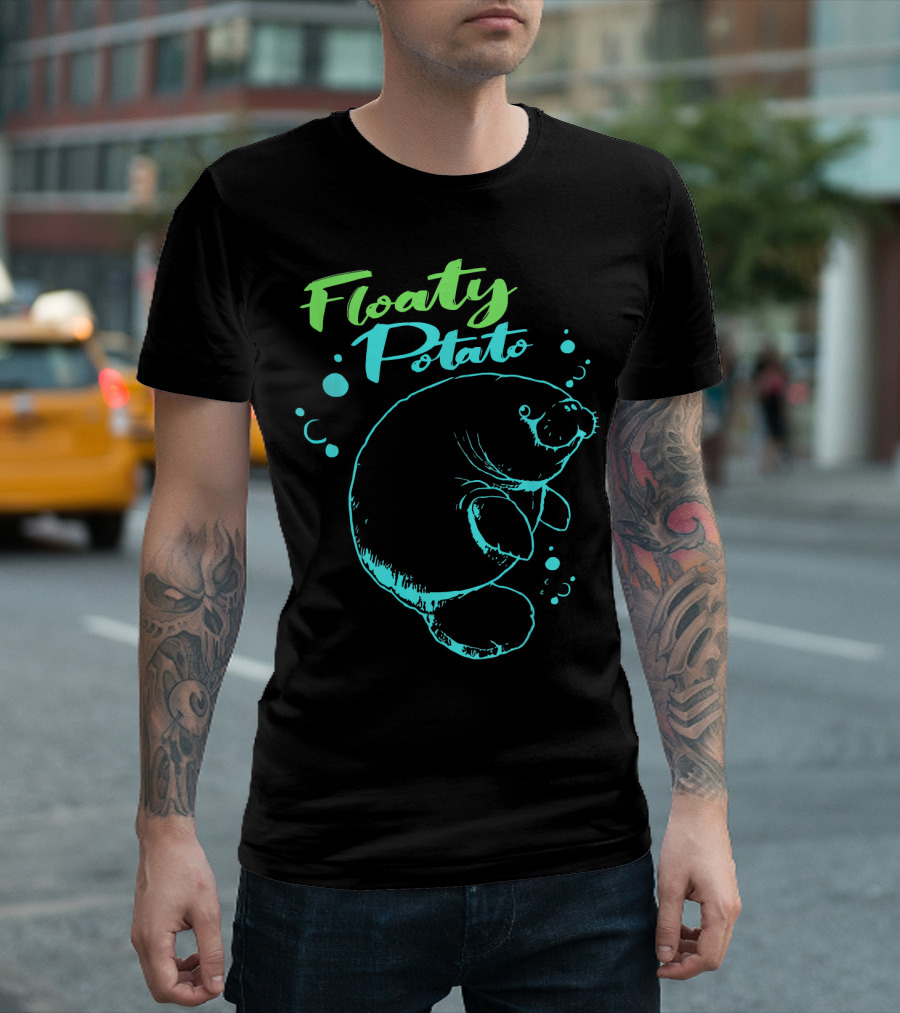 Floaty Potato Manatee with Bubbles T-Shirt
