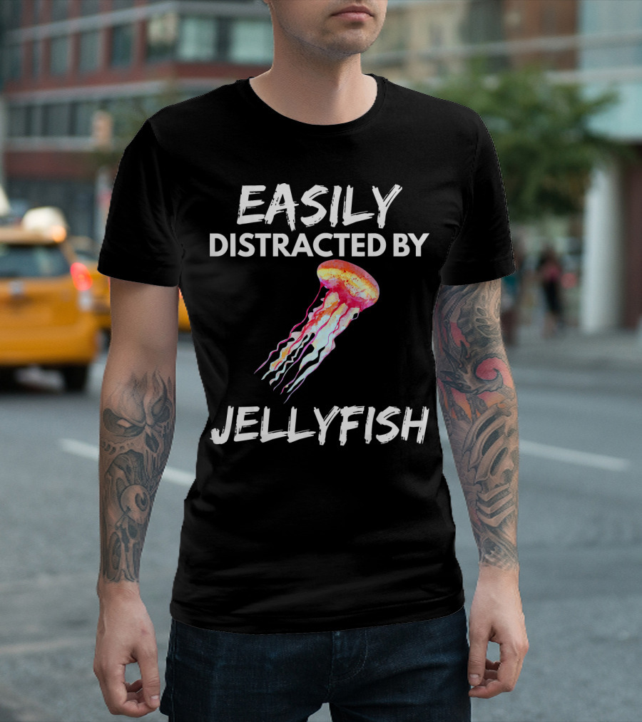 Easily Distracted By Colorful Jellyfish T-Shirt