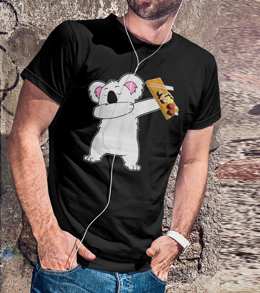 Dabbing Koala Bear Holding Sushi Platter T-Shirt