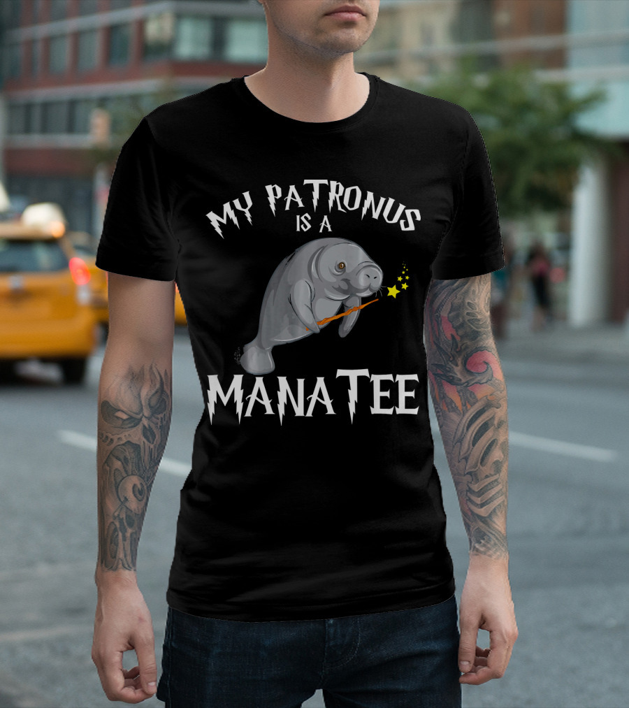 My Patronus Is A Manatee Funny Manat Joke T-Shirt