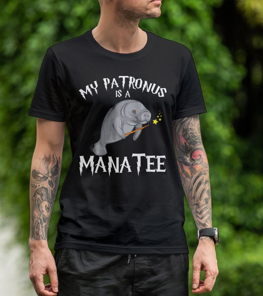 My Patronus Is A Manatee Funny Manat Joke T-Shirt