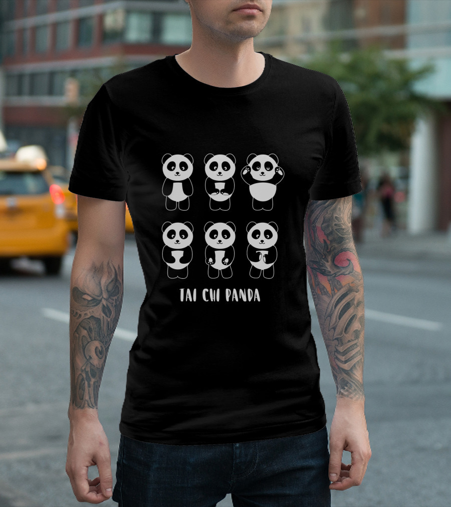Tai Chi Panda Cute Martial Art Long T-Shirt