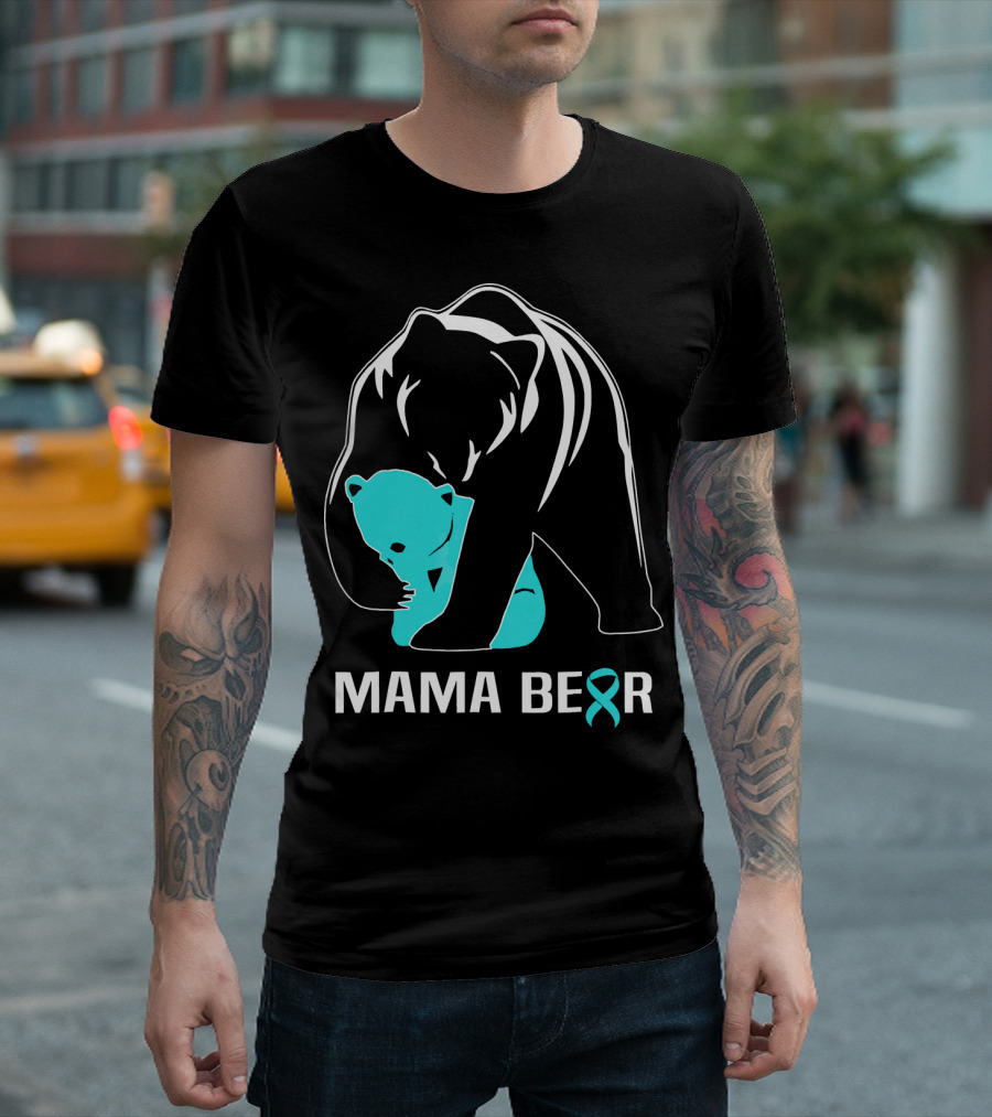 Mama Bear Food Allergy Awareness Ribbon T-Shirt