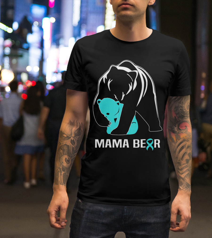Mama Bear Food Allergy Awareness Ribbon T-Shirt