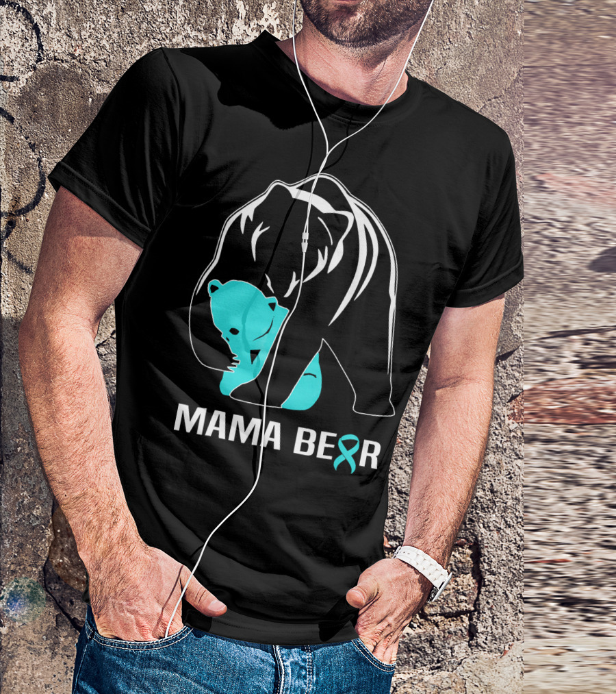 Mama Bear Food Allergy Awareness Ribbon T-Shirt