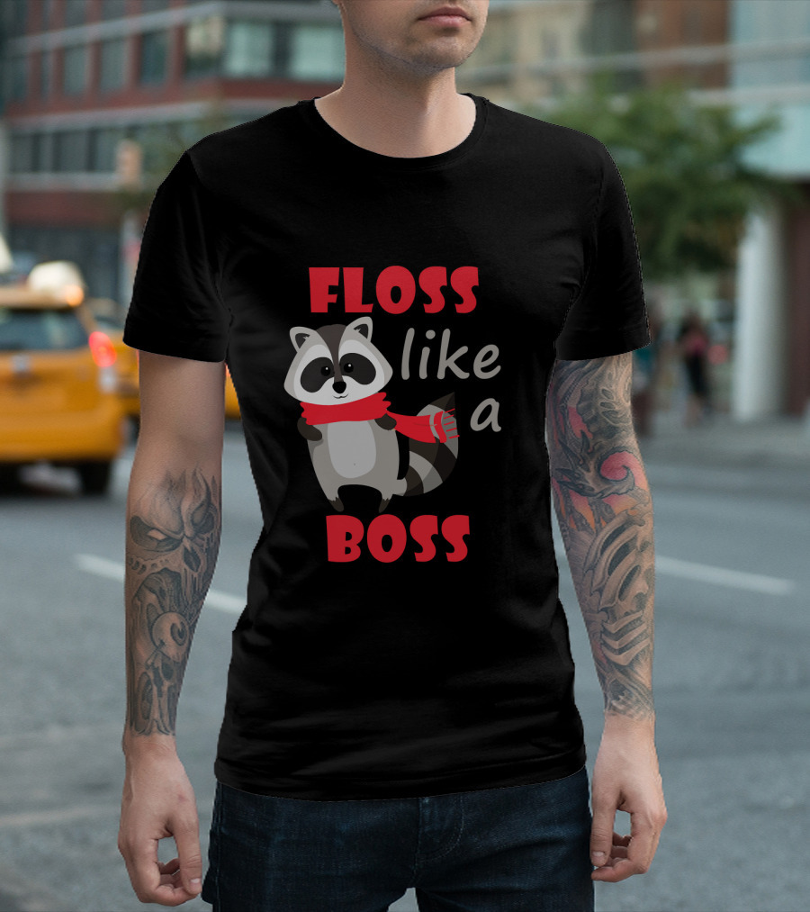 Floss Like A Boss Raccoon Cute T-Shirt