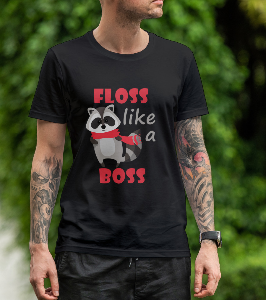 Floss Like A Boss Raccoon Cute T-Shirt
