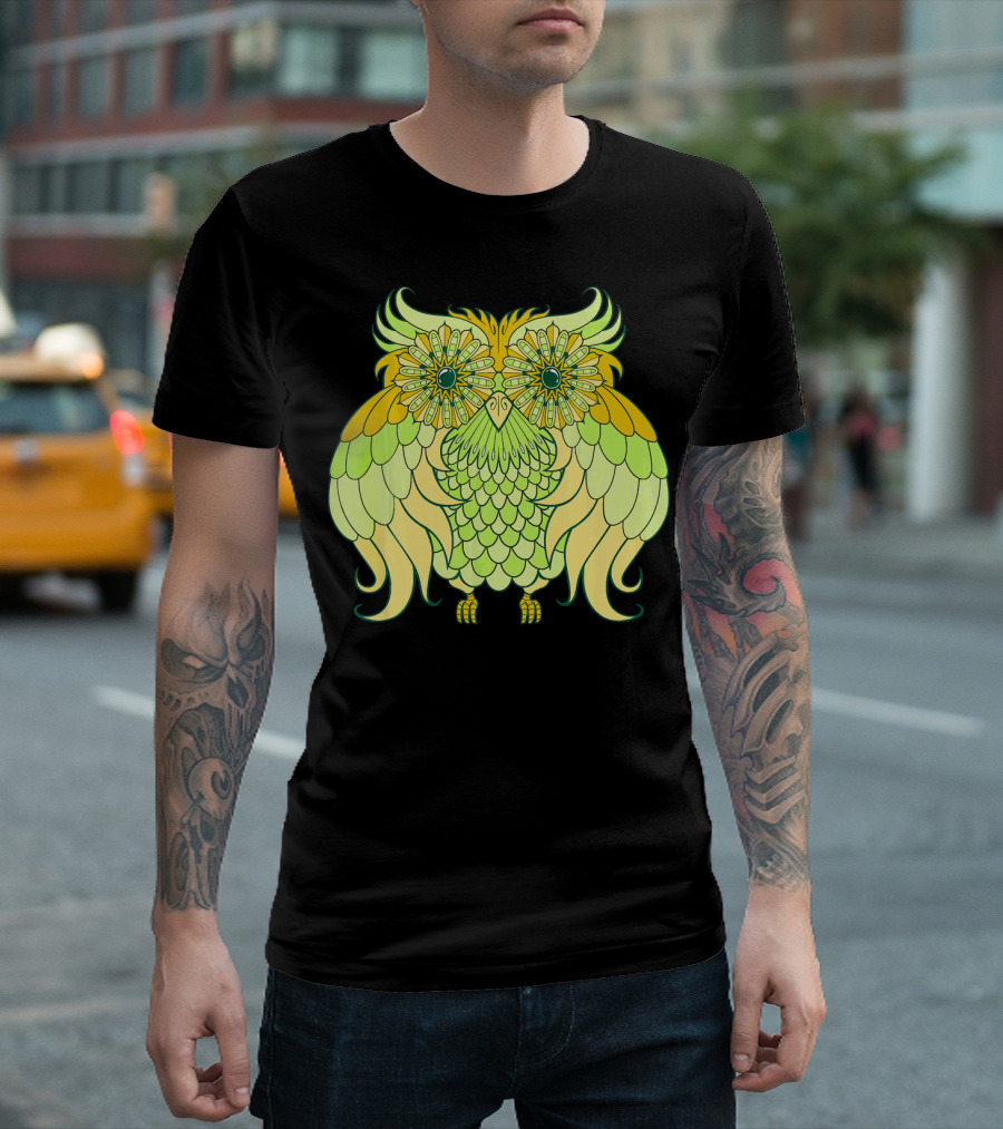 365 Green Owl Bird T-Shirt