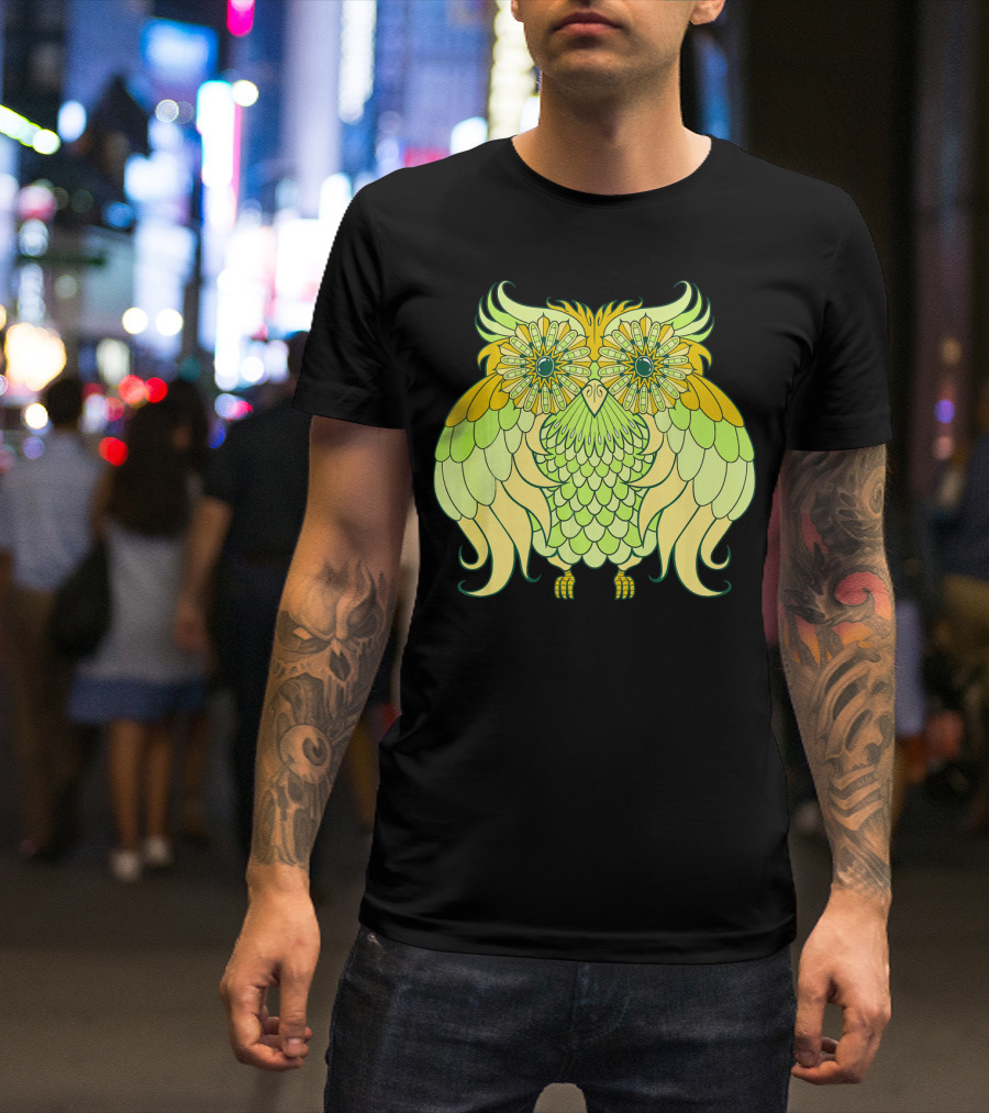 365 Green Owl Bird T-Shirt