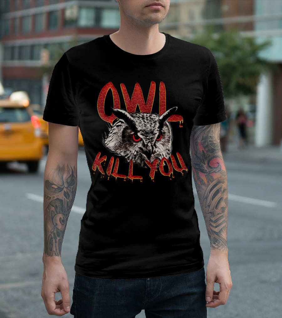 Halloween Owl Kill You Mens Womens Great T-Shirt
