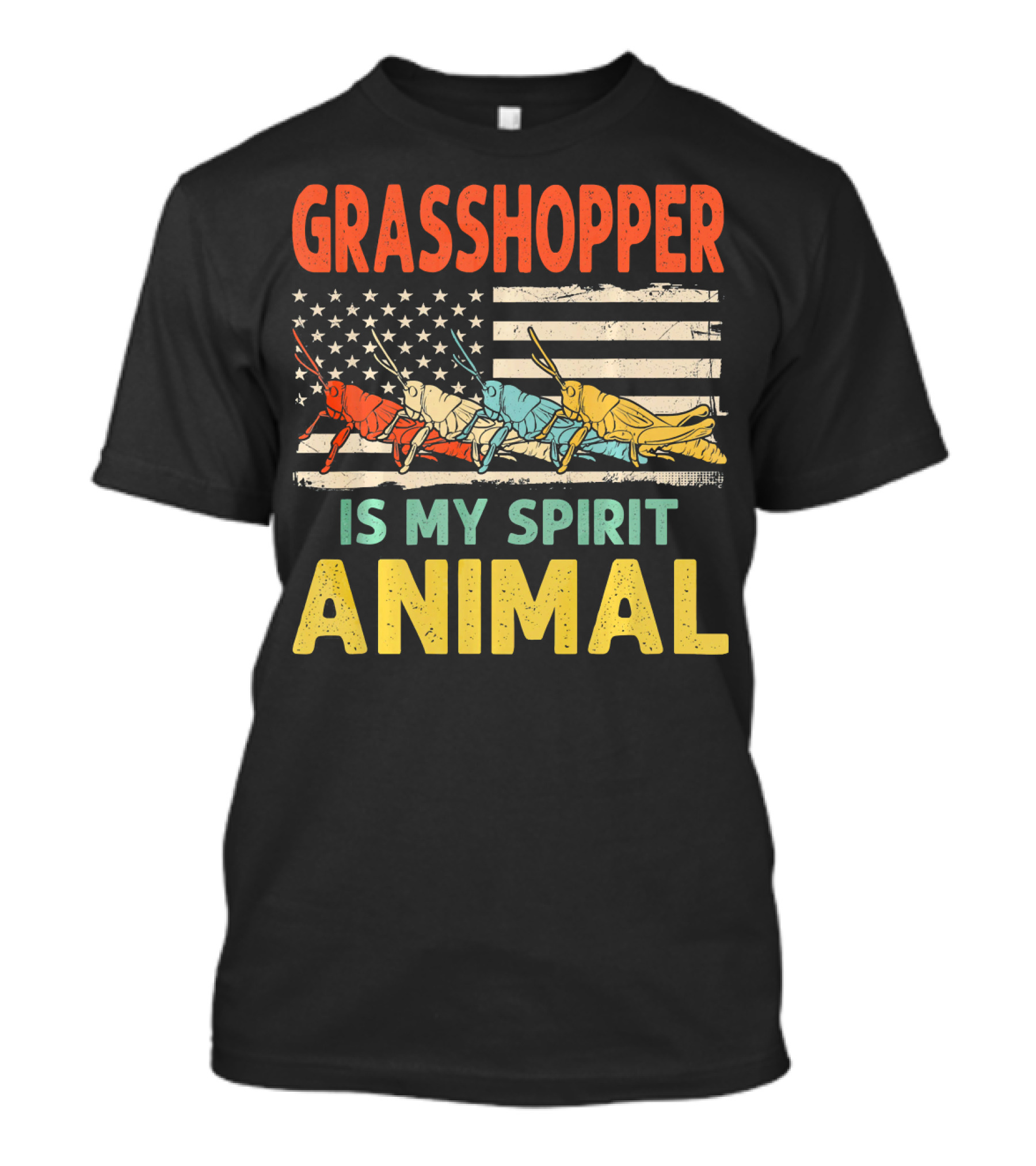 Grasshopper Is My Spirit Animal USA Flag Patriotic T-Shirt