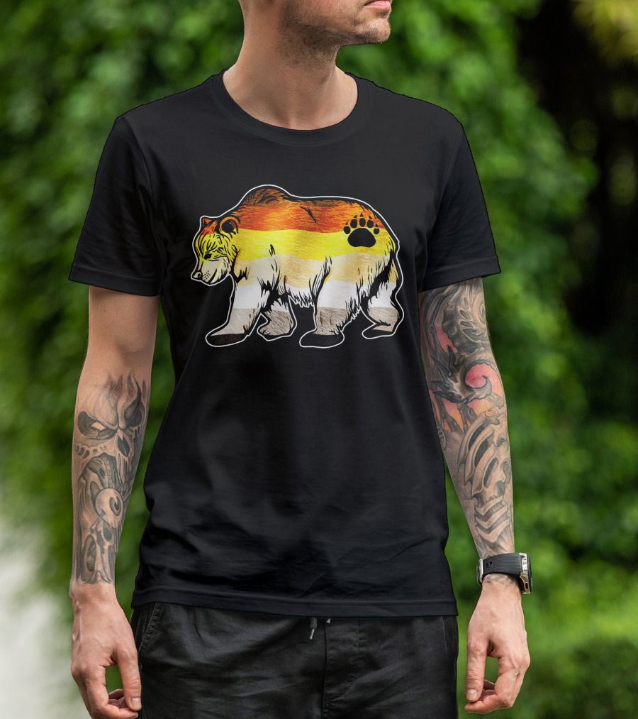 Bear Pride Flag International Brotherhood Paws T-Shirt