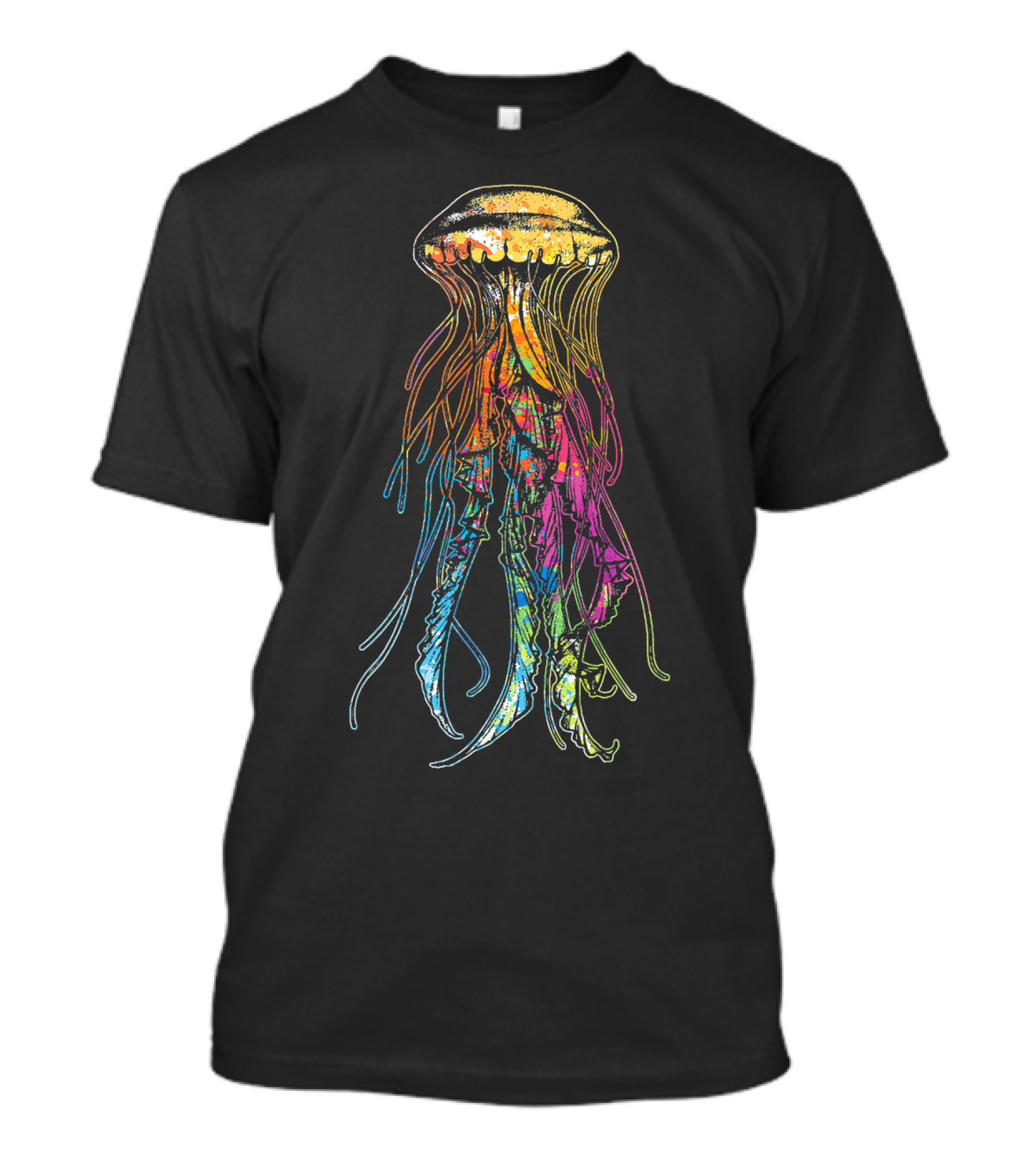 Psychedelic Jellyfish Multicolor Ocean Life T-Shirt