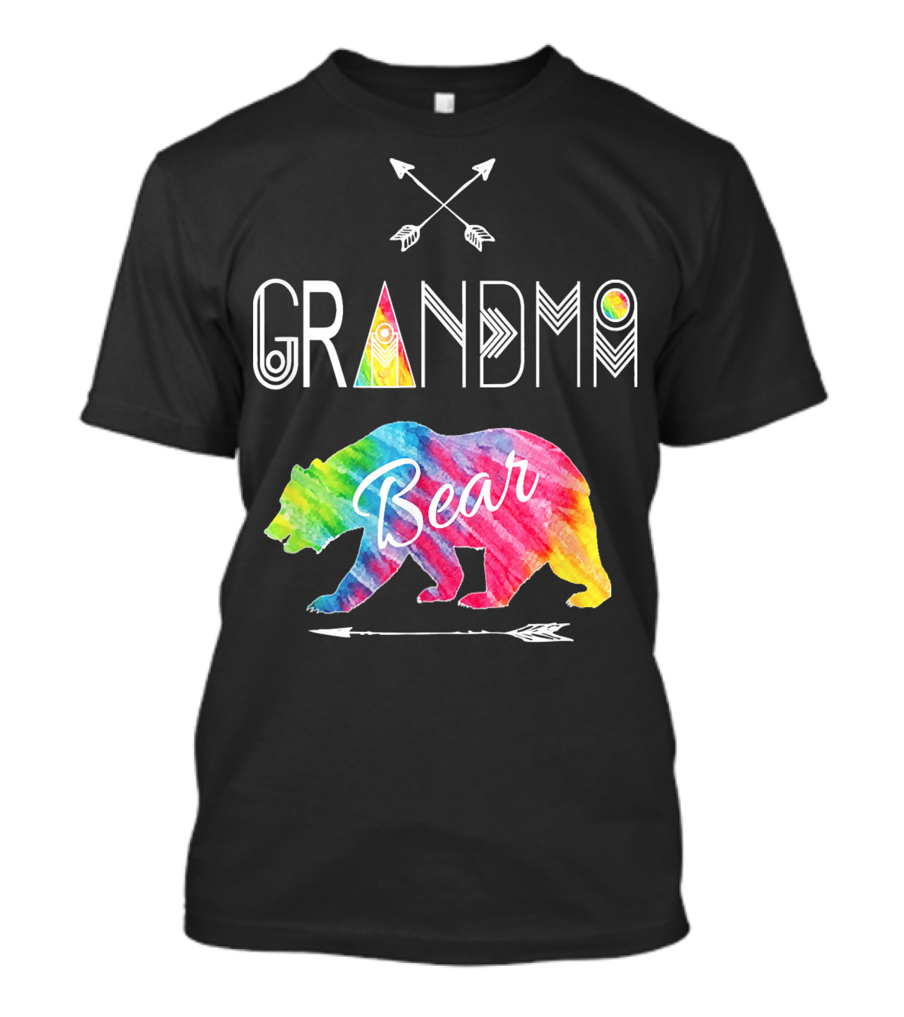 Grandma Bear Tie Dye Arrow Family Vacation T-Shirt