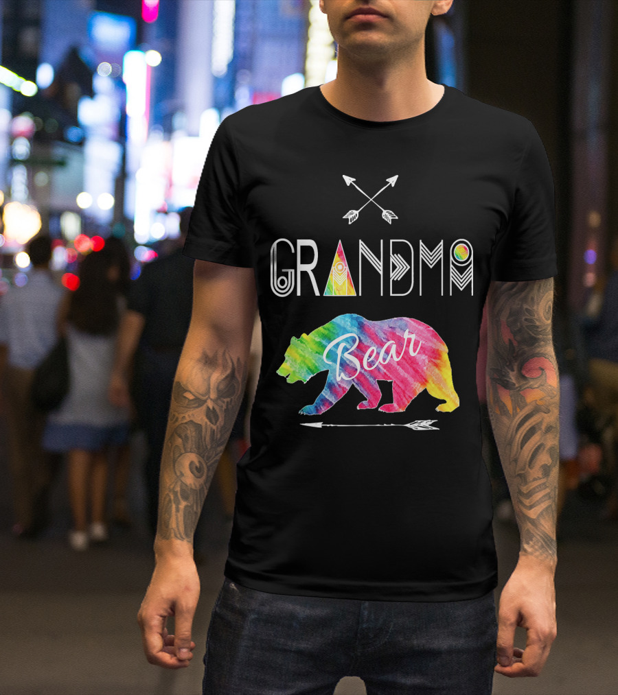 Grandma Bear Tie Dye Arrow Family Vacation T-Shirt